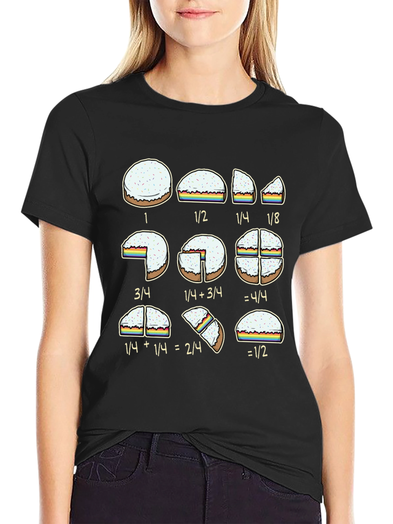 Fraction Cake T-Shirt: Math & Dessert Fun!