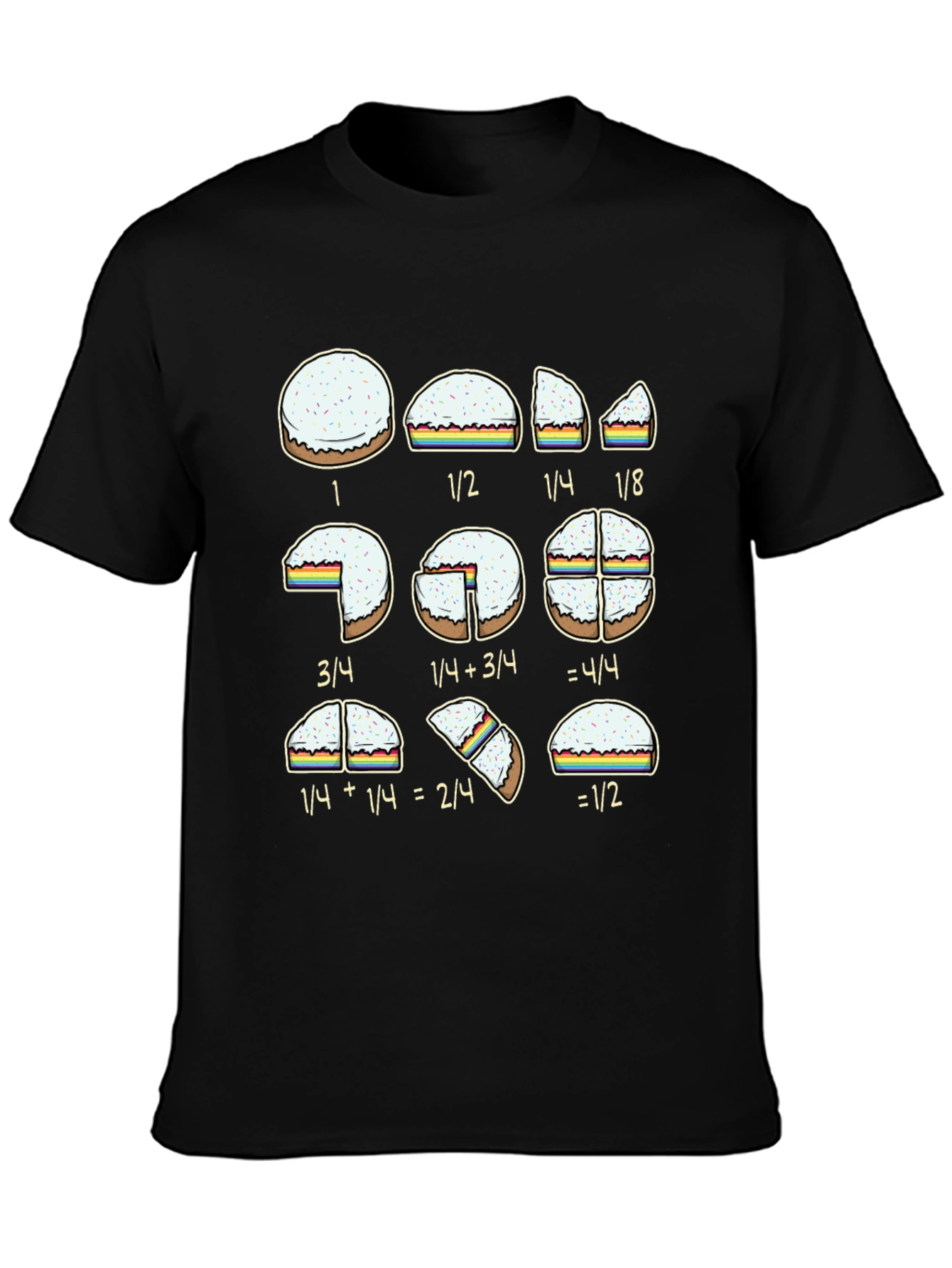 Fraction Cake T-Shirt: Math & Dessert Fun!