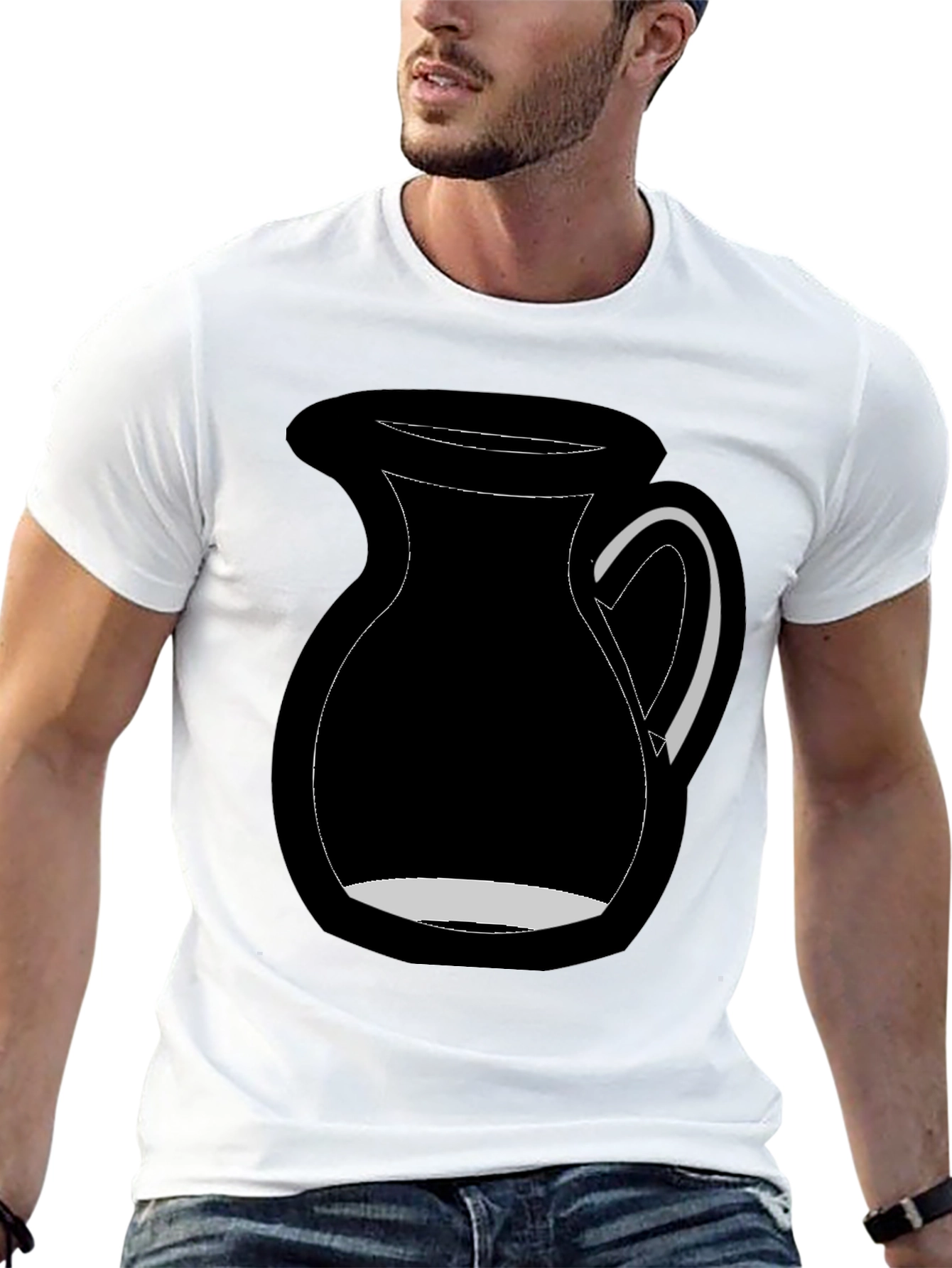 Black Graphic Tee - Milk Pitcher Design