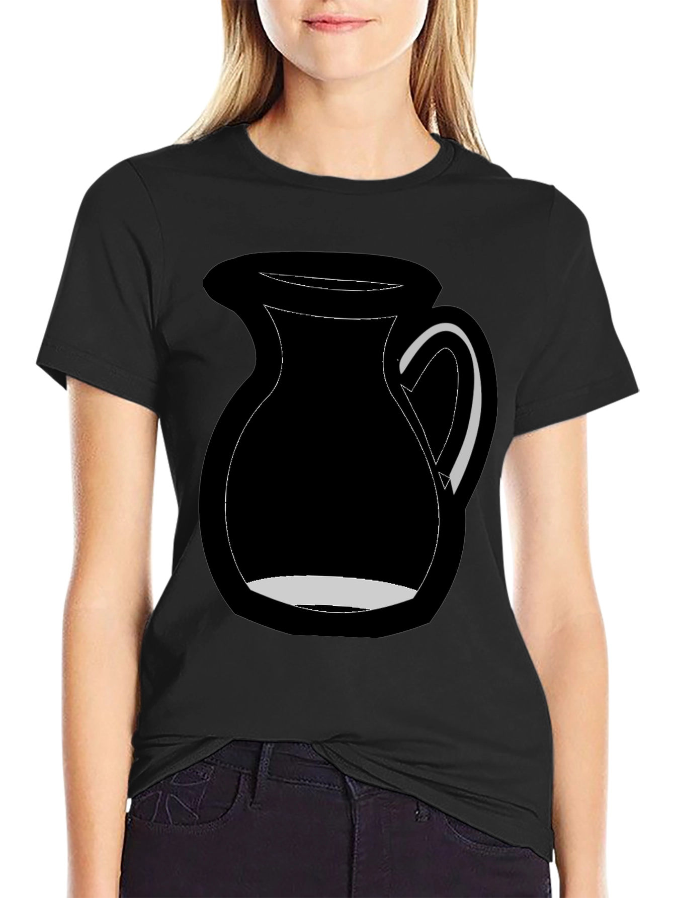 Black Graphic Tee - Milk Pitcher Design