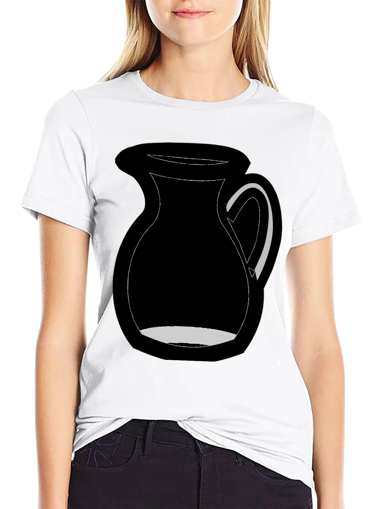 Black Graphic Tee - Milk Pitcher Design