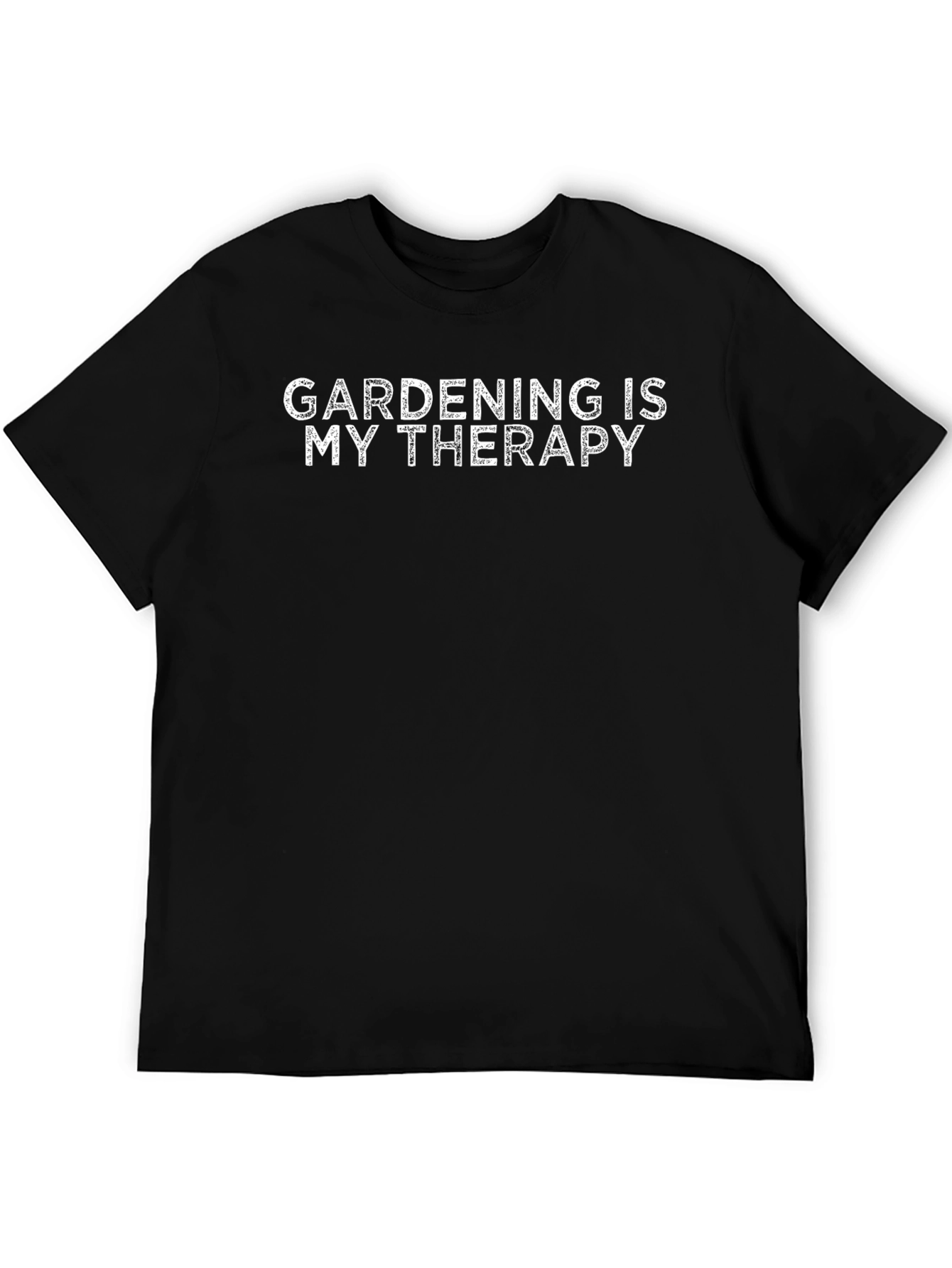 Gardening is My Therapy T-Shirt - Black Cotton