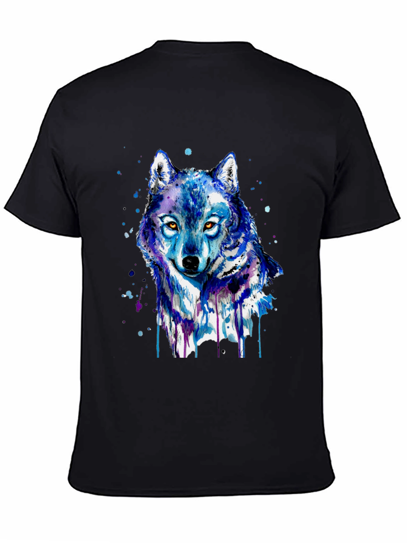 Wolf Graphic Print Black T-Shirt