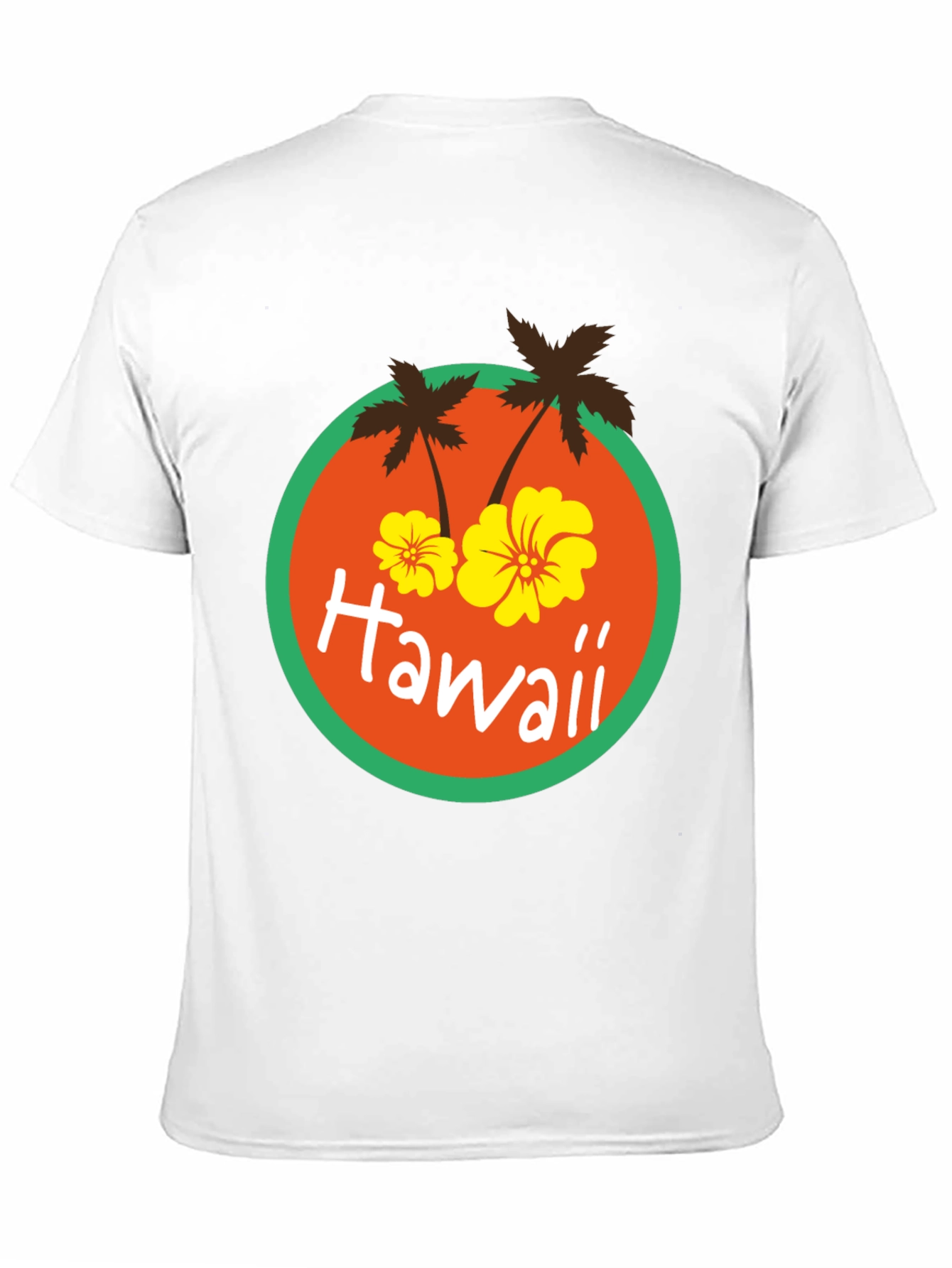 Hawaii Palm Tree Graphic Print Black T-Shirt