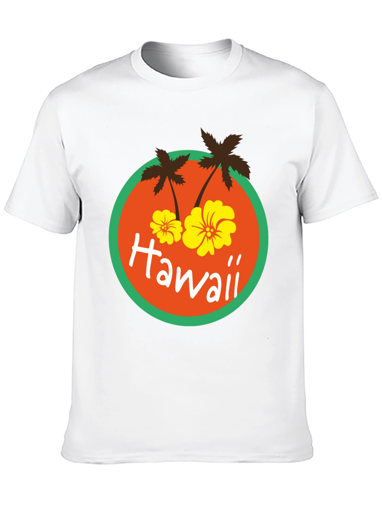 Hawaii Palm Tree Graphic Print Black T-Shirt