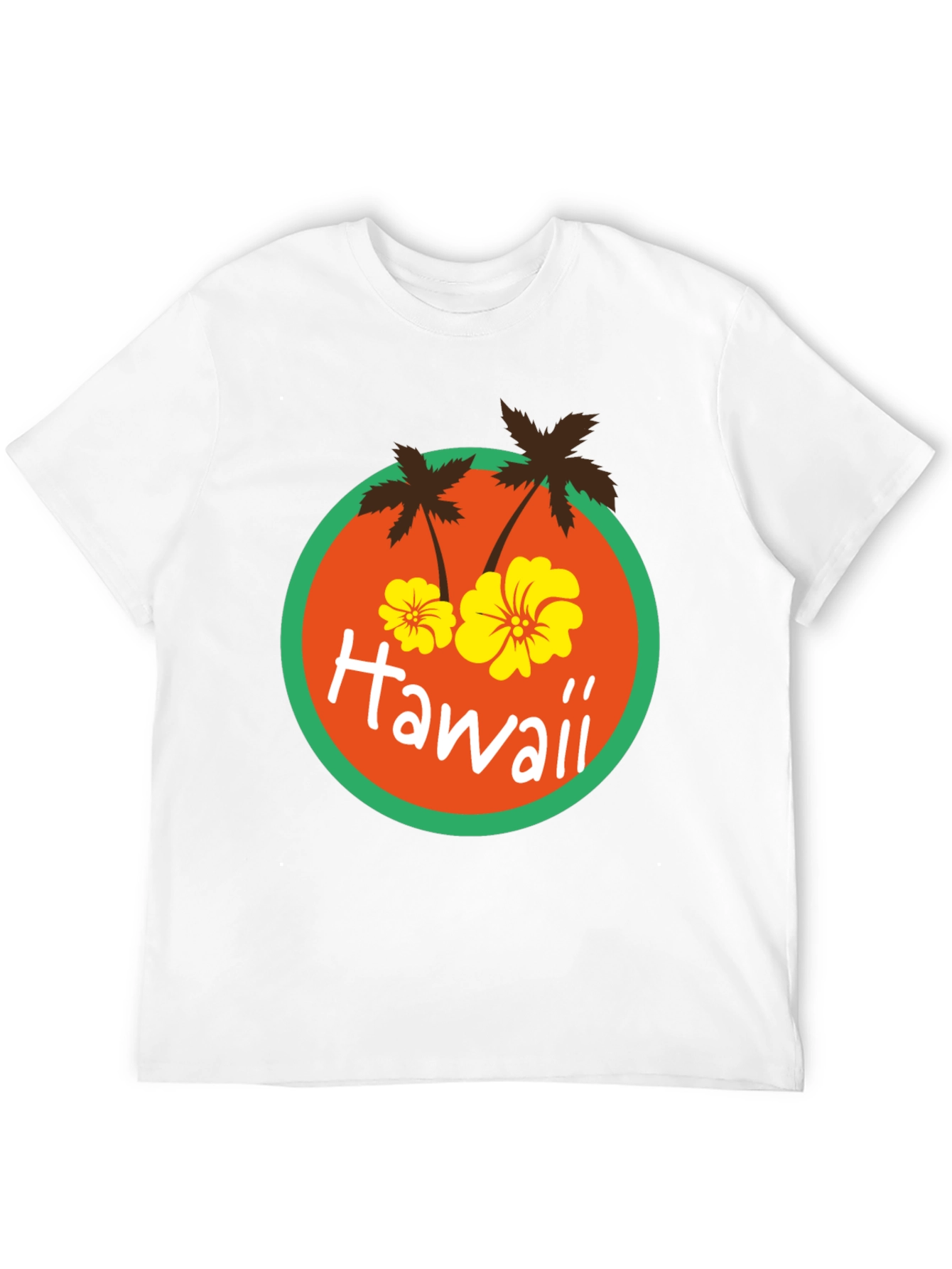 Hawaii Palm Tree Graphic Print Black T-Shirt