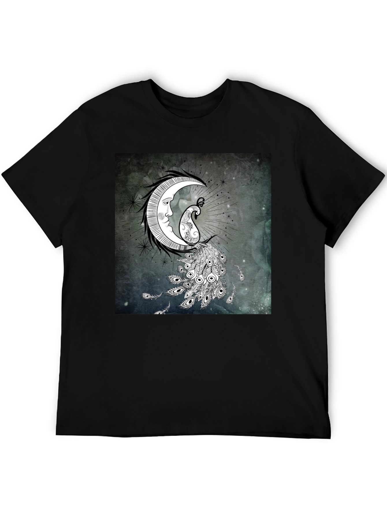 Moon and Peacock Graphic Tee