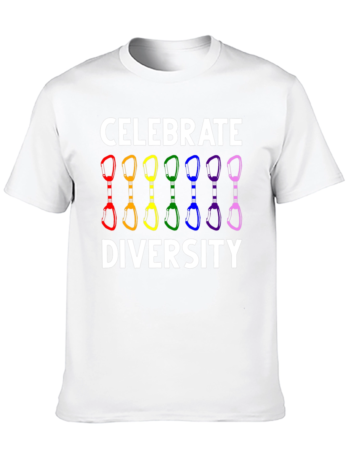 Celebrate Diversity Climbing Carabiner LGBT Pride T-Shirt