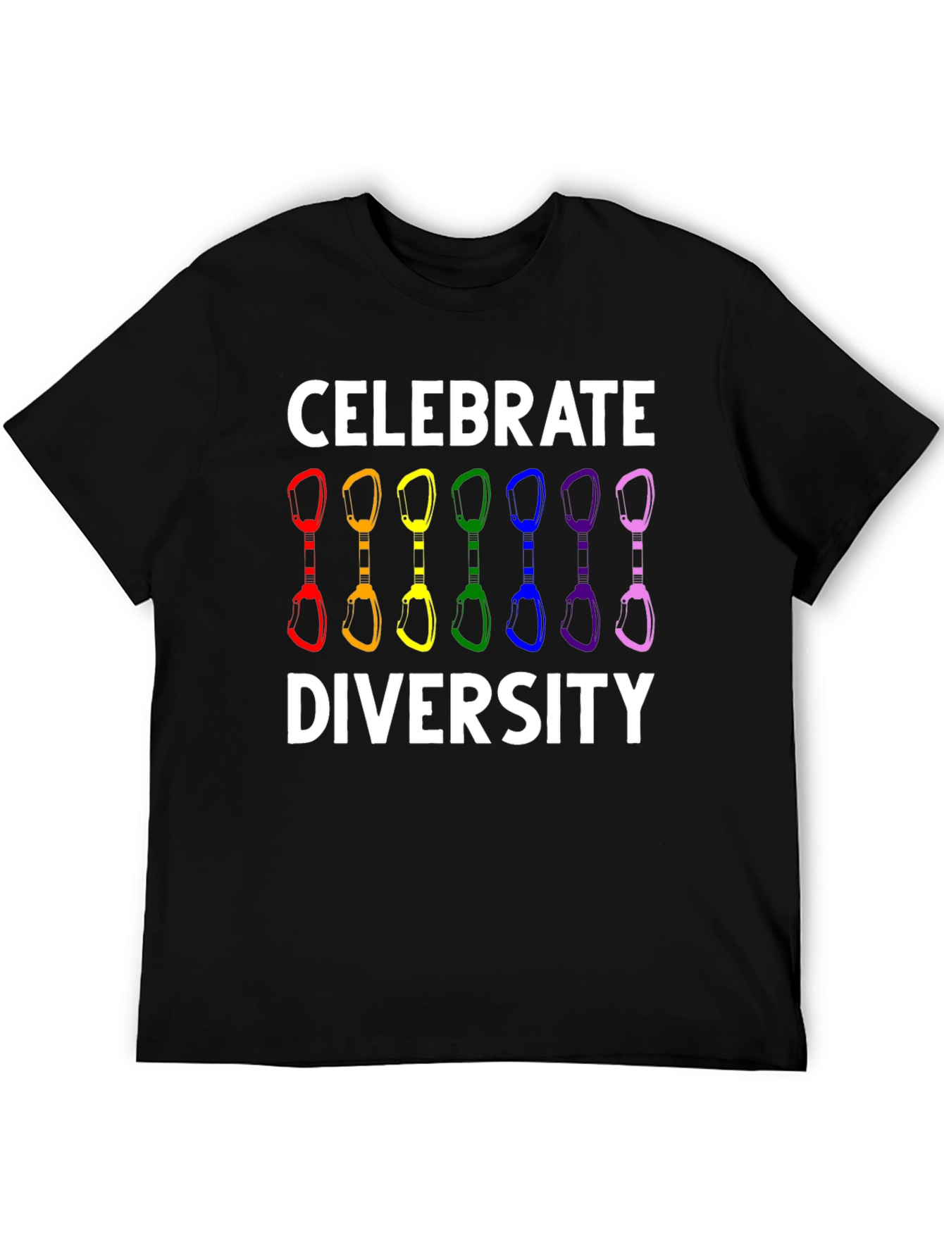 Celebrate Diversity Climbing Carabiner LGBT Pride T-Shirt