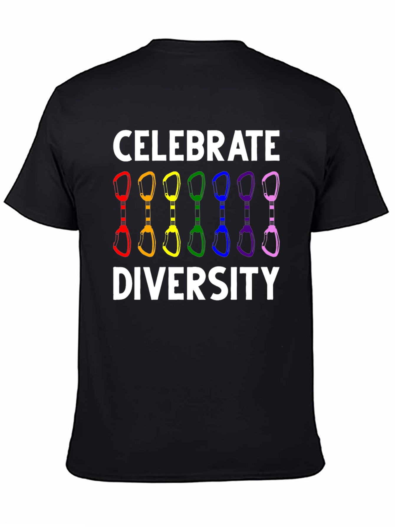 Celebrate Diversity Climbing Carabiner LGBT Pride T-Shirt