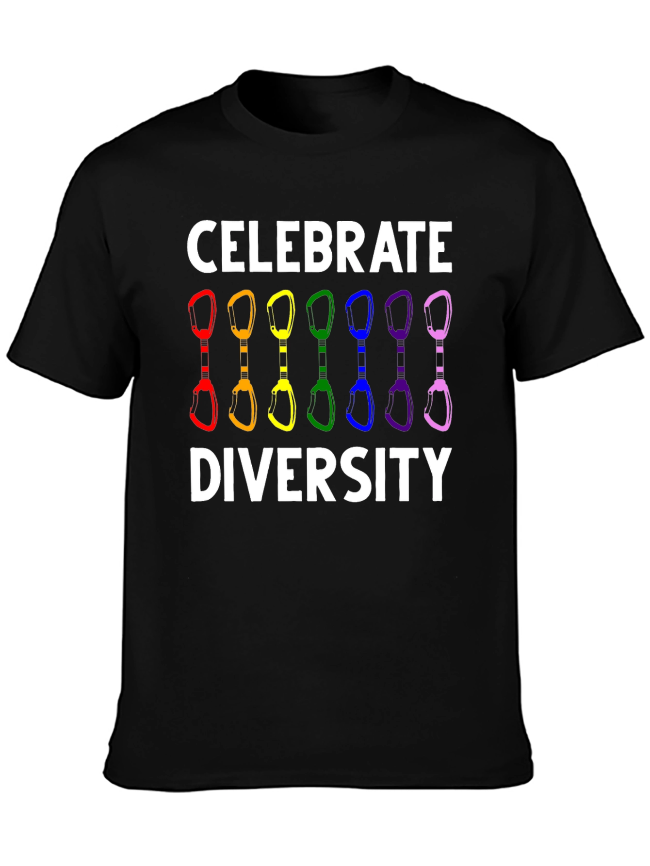 Celebrate Diversity Climbing Carabiner LGBT Pride T-Shirt