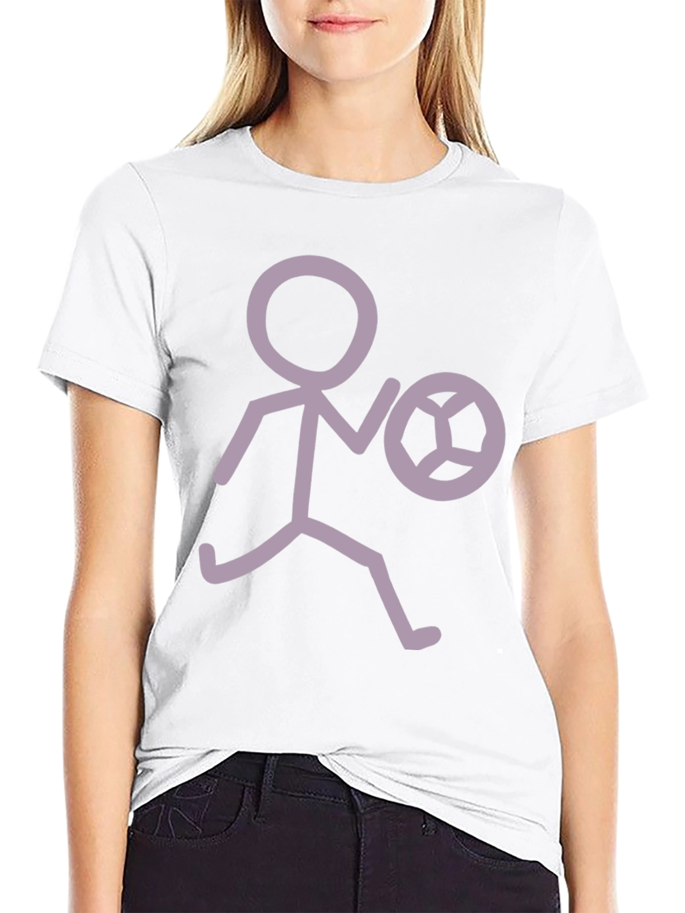 Stick Figure Soccer T-Shirt - Black Tee