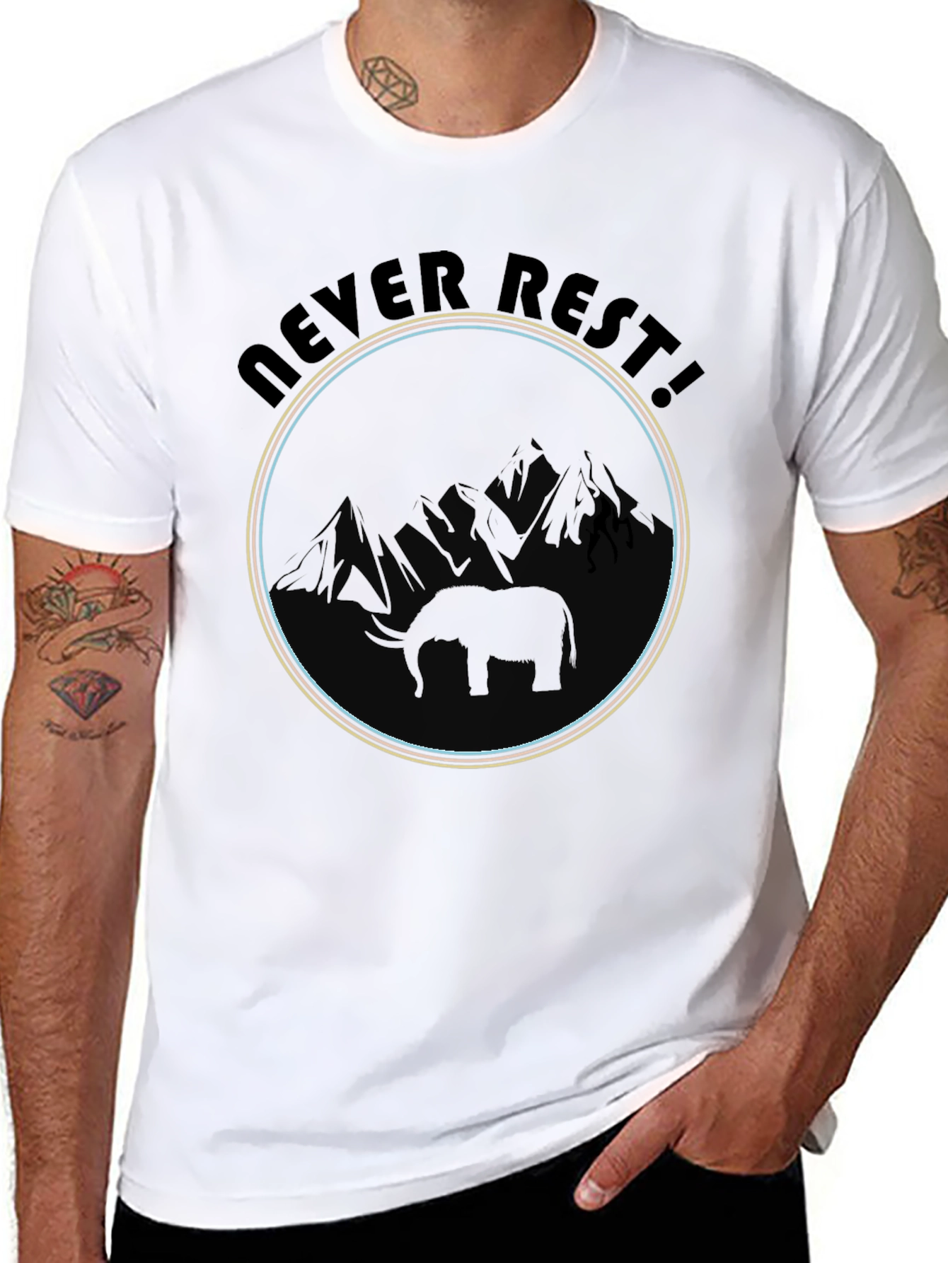 Never Rest Elephant Graphic Tee