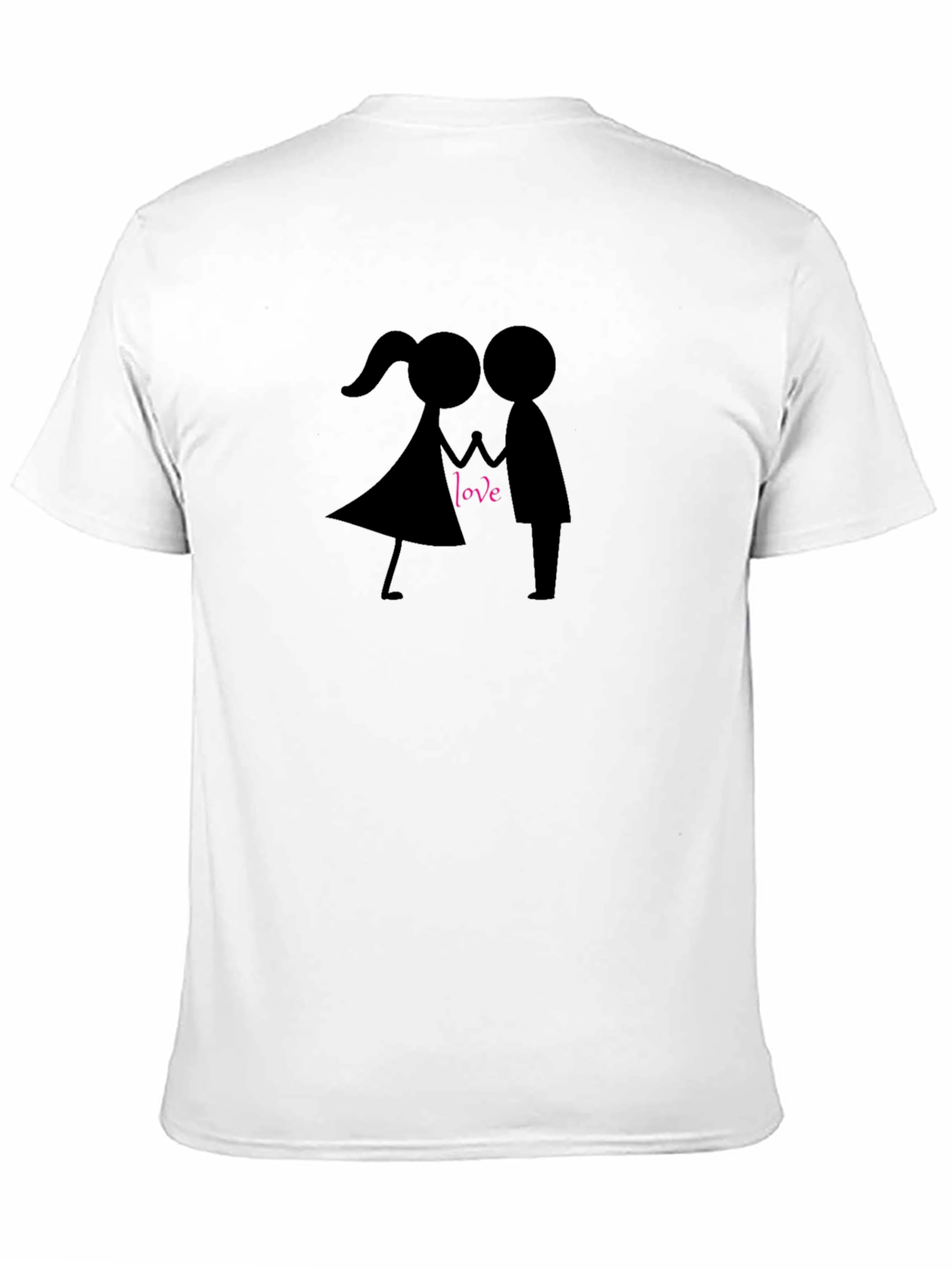 Love Stick Figure Couple T-Shirt - Stylish Black Tee