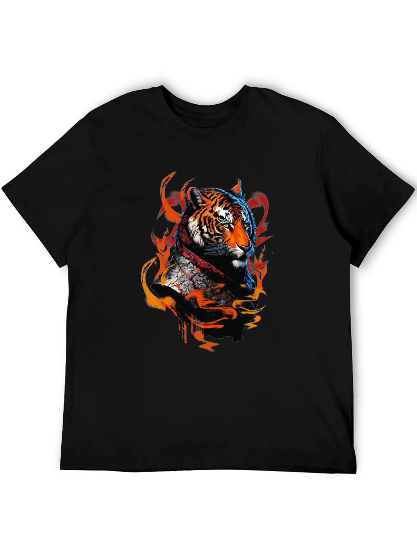 Fiery Tiger Graphic Tee - Bold Animal Design