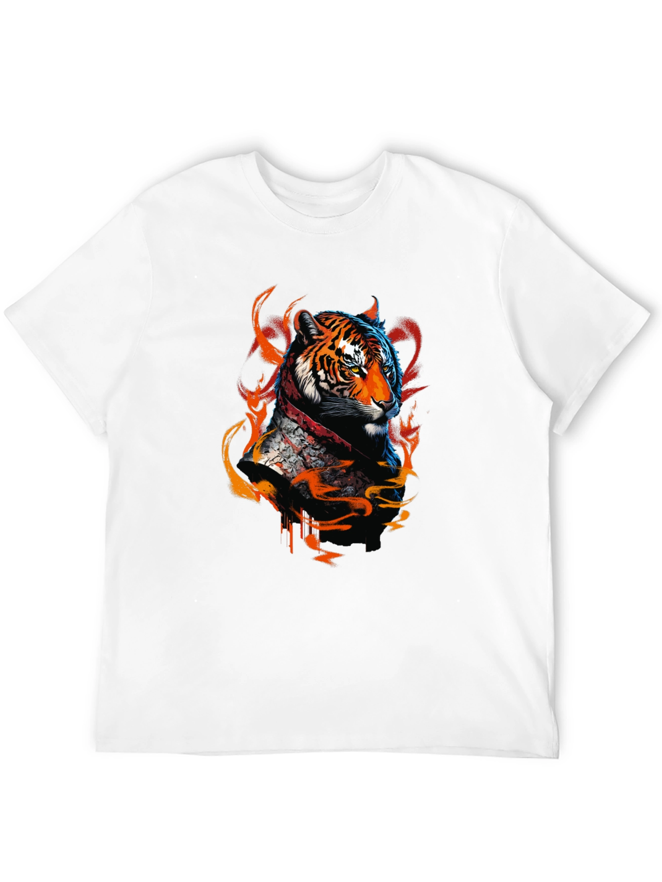 Fiery Tiger Graphic Tee - Bold Animal Design