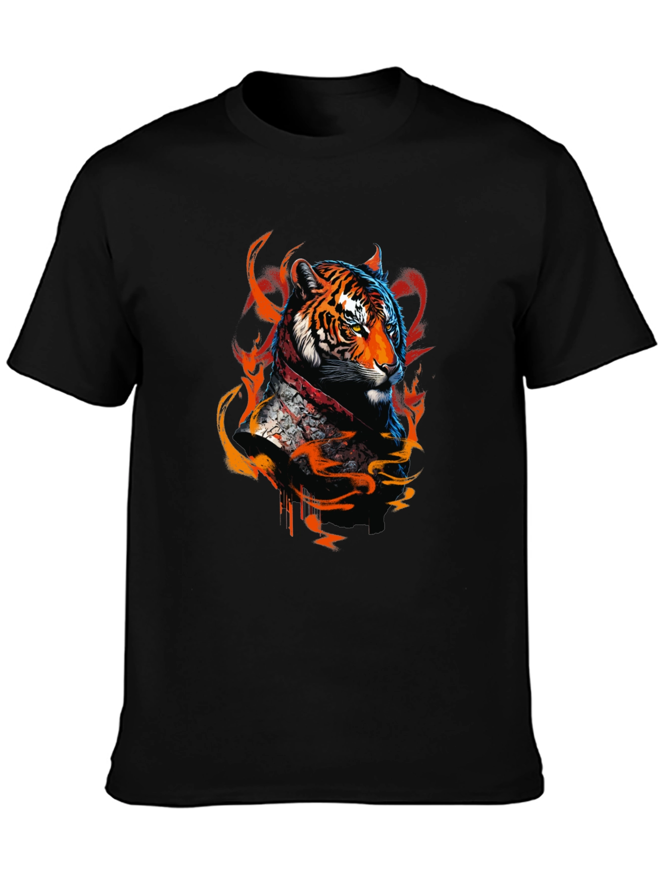 Fiery Tiger Graphic Tee - Bold Animal Design