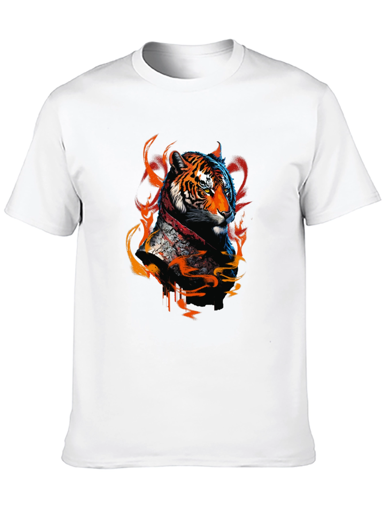 Fiery Tiger Graphic Tee - Bold Animal Design