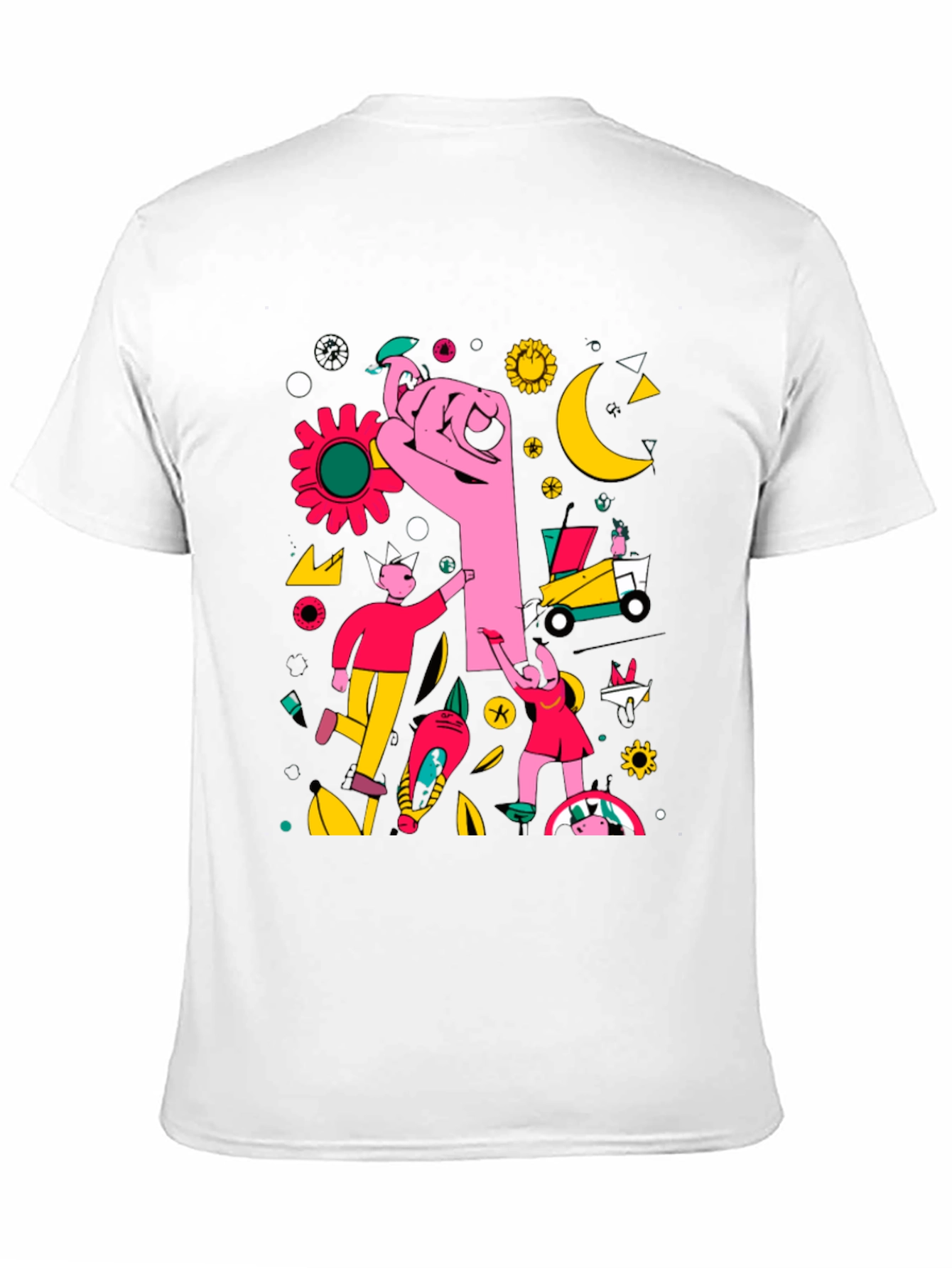 Abstract Graphic Print Black Crew Neck T-Shirt