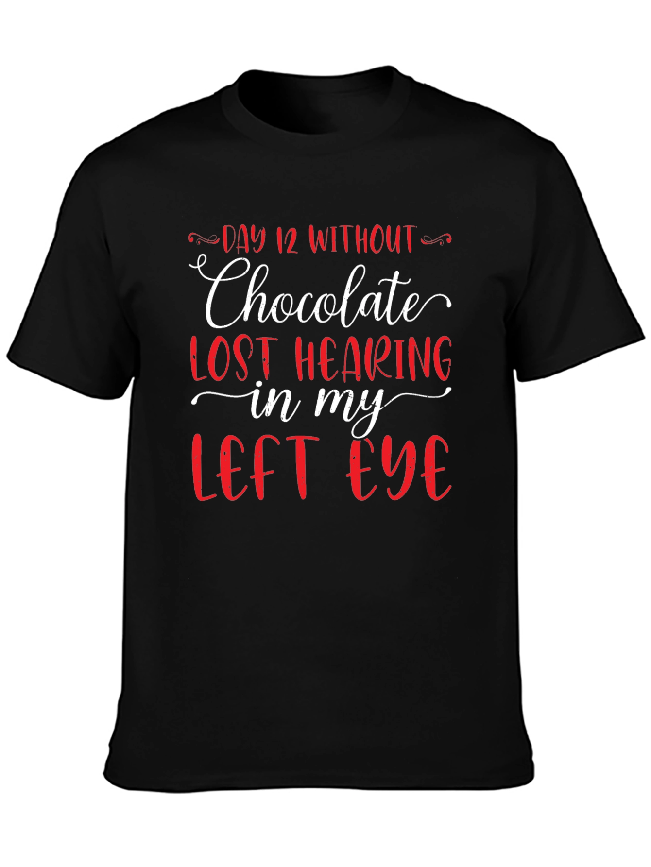 Funny Chocolate Graphic Tee - Mens Black T-Shirt