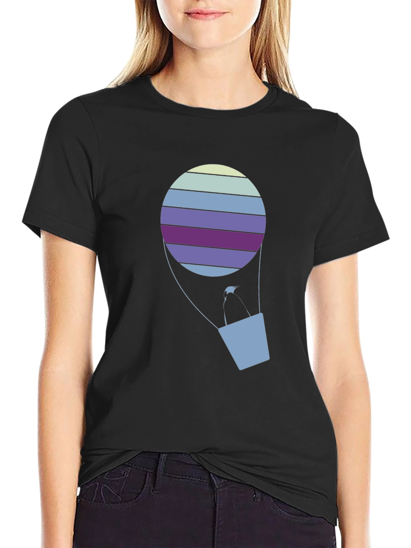 Striped Hot Air Balloon Graphic Tee