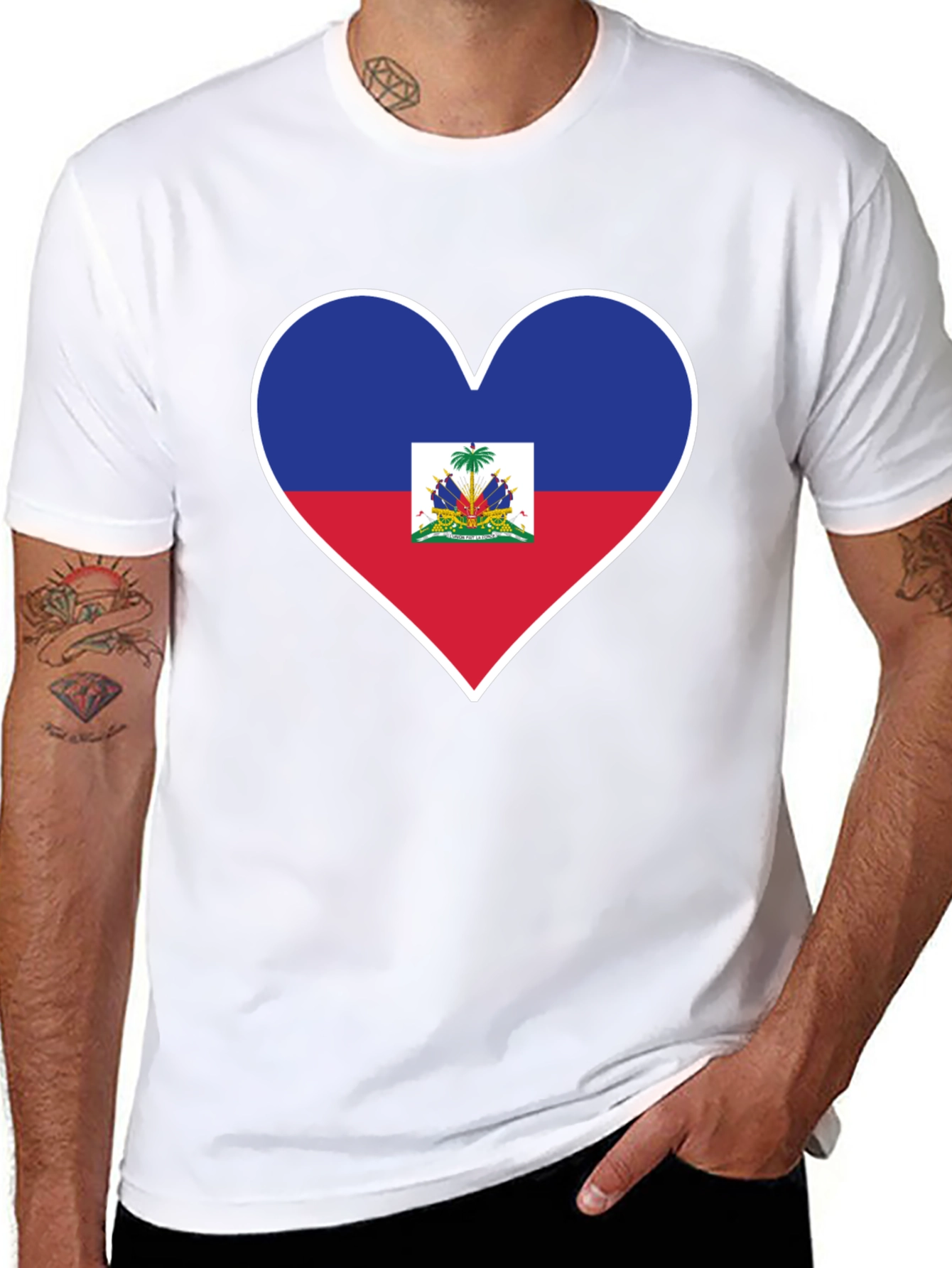 Haitian Flag Heart T-Shirt