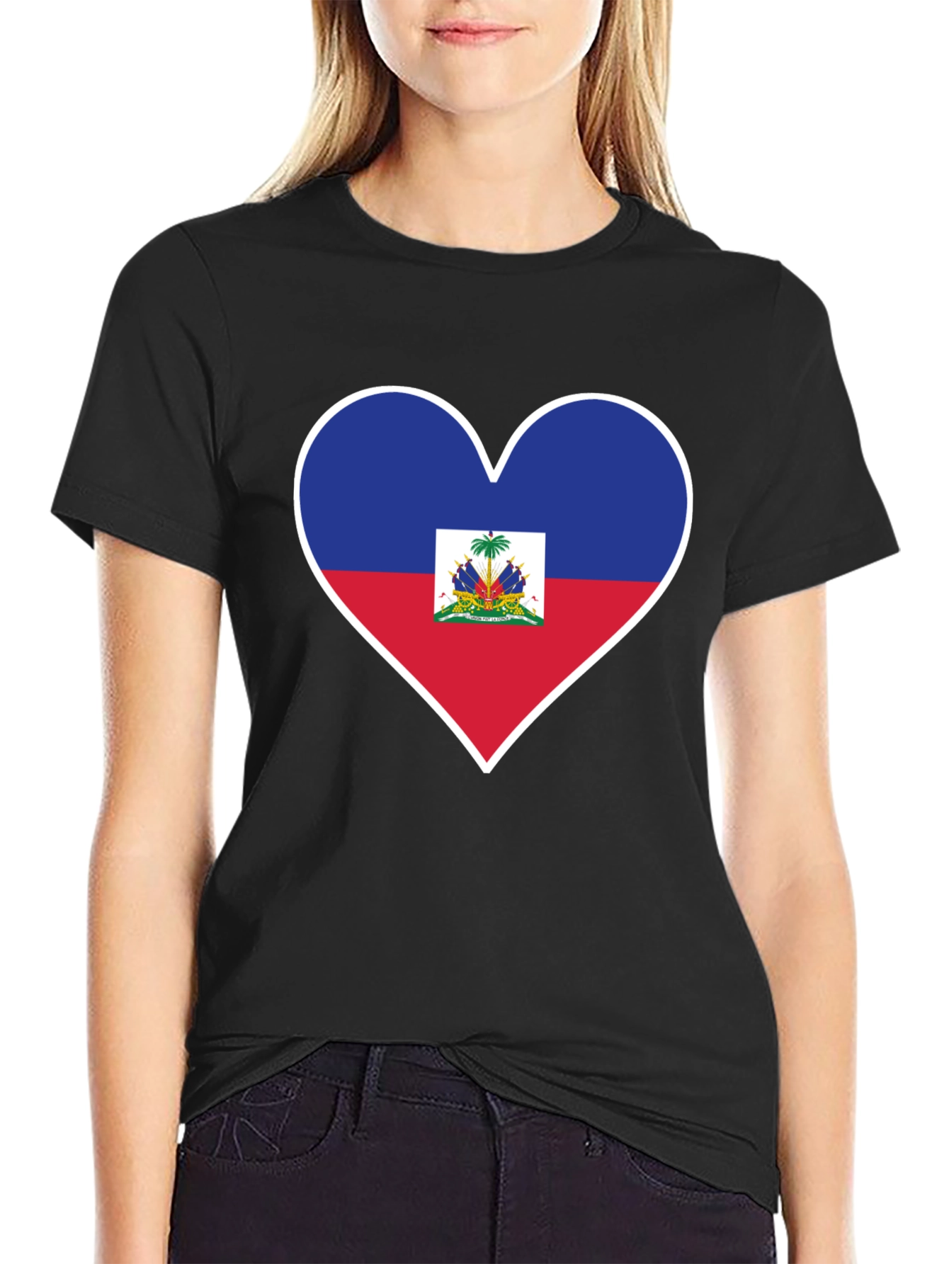 Haitian Flag Heart T-Shirt