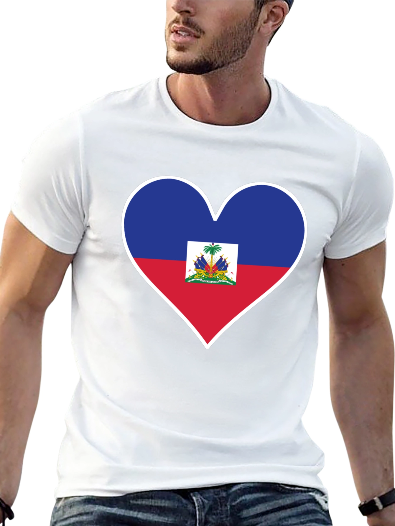 Haitian Flag Heart T-Shirt