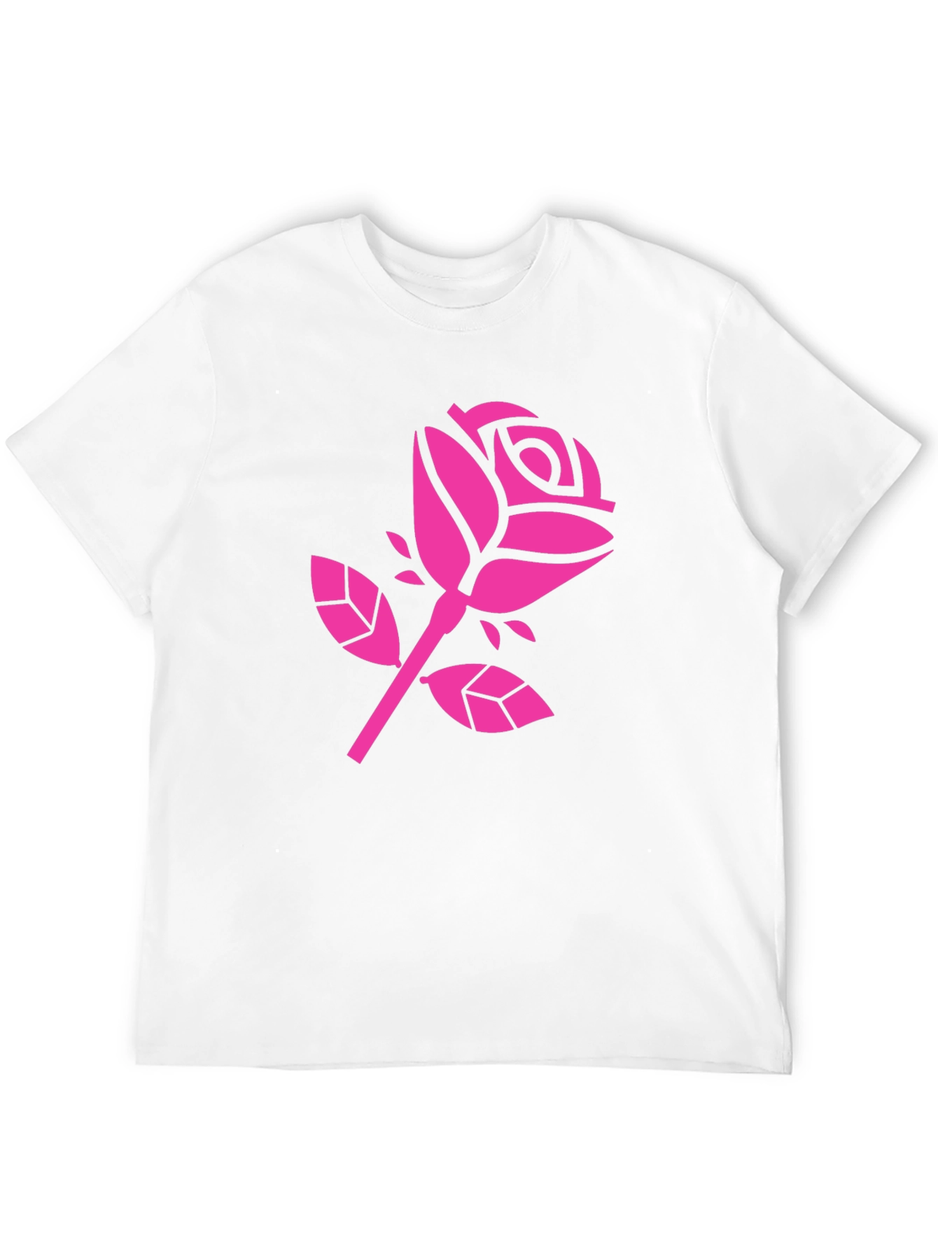 Pink Rose Graphic Black T-Shirt