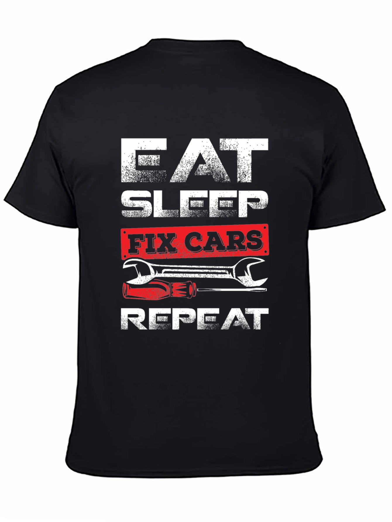 Eat Sleep Fix Cars Repeat Graphic T-Shirt