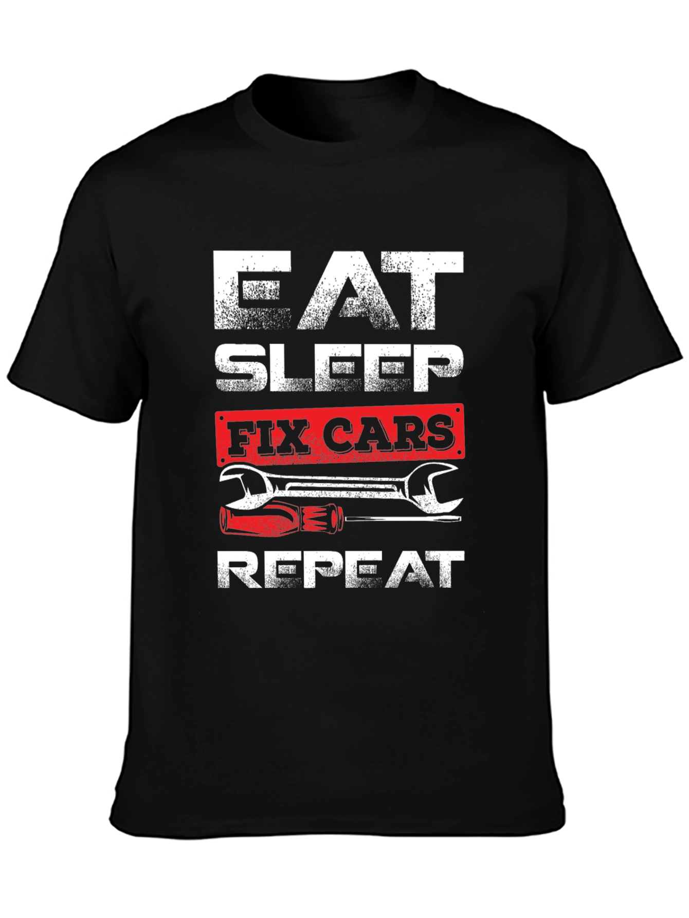 Eat Sleep Fix Cars Repeat Graphic T-Shirt