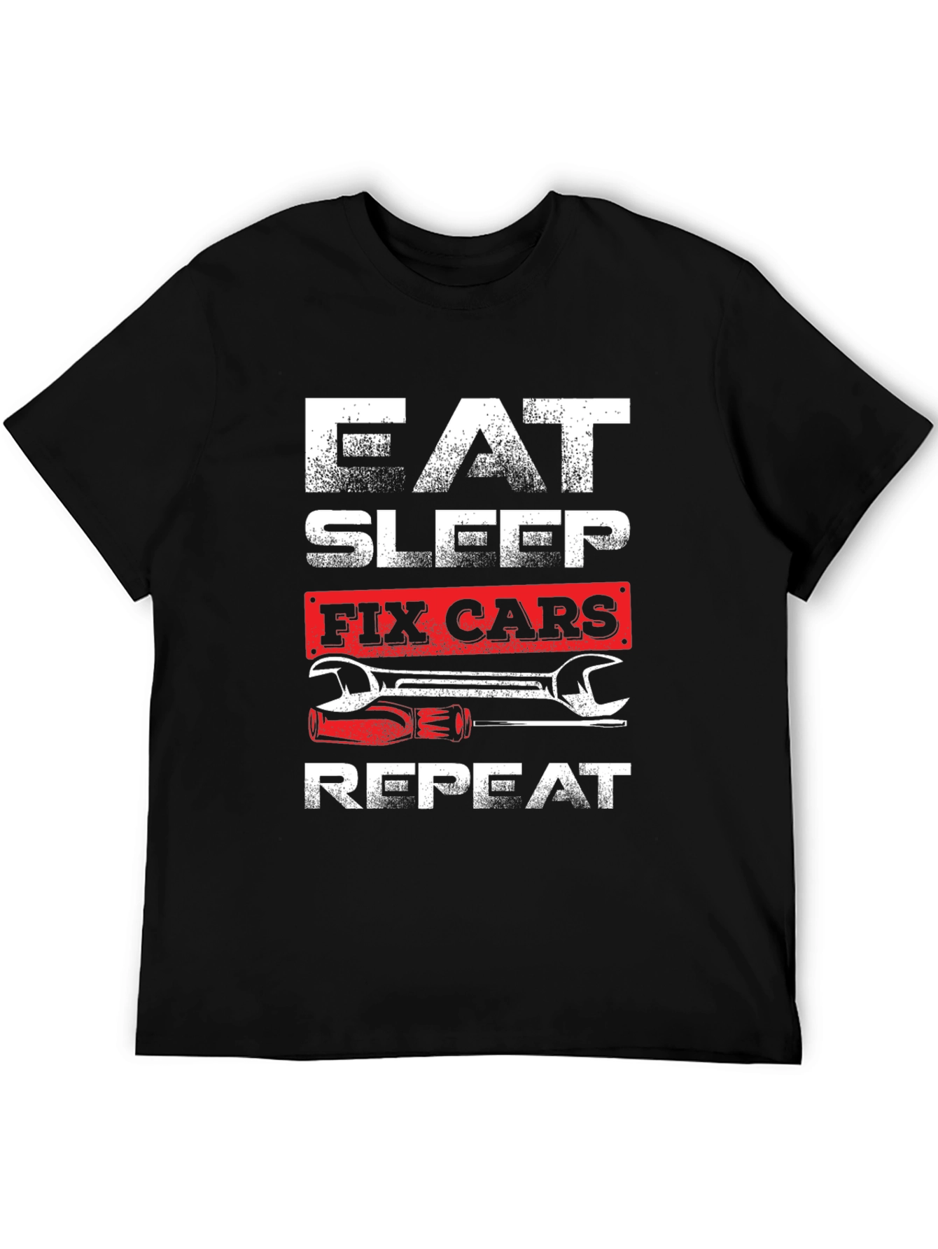 Eat Sleep Fix Cars Repeat Graphic T-Shirt