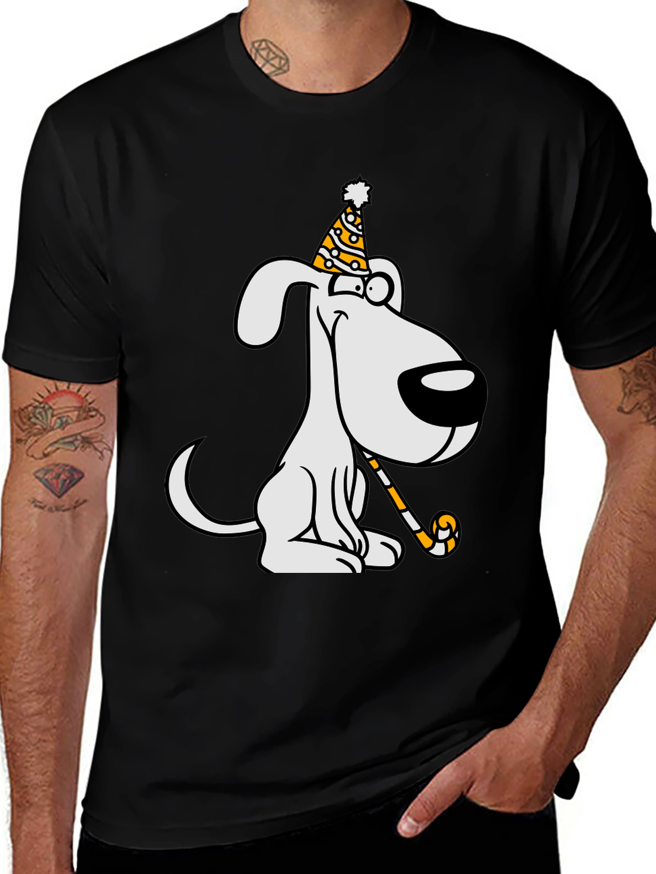 Cartoon Dog Party T-Shirt