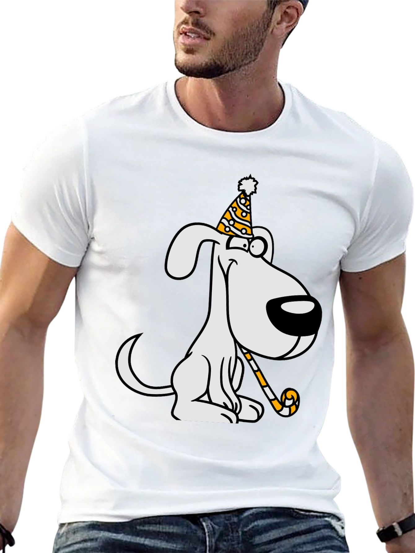 Cartoon Dog Party T-Shirt