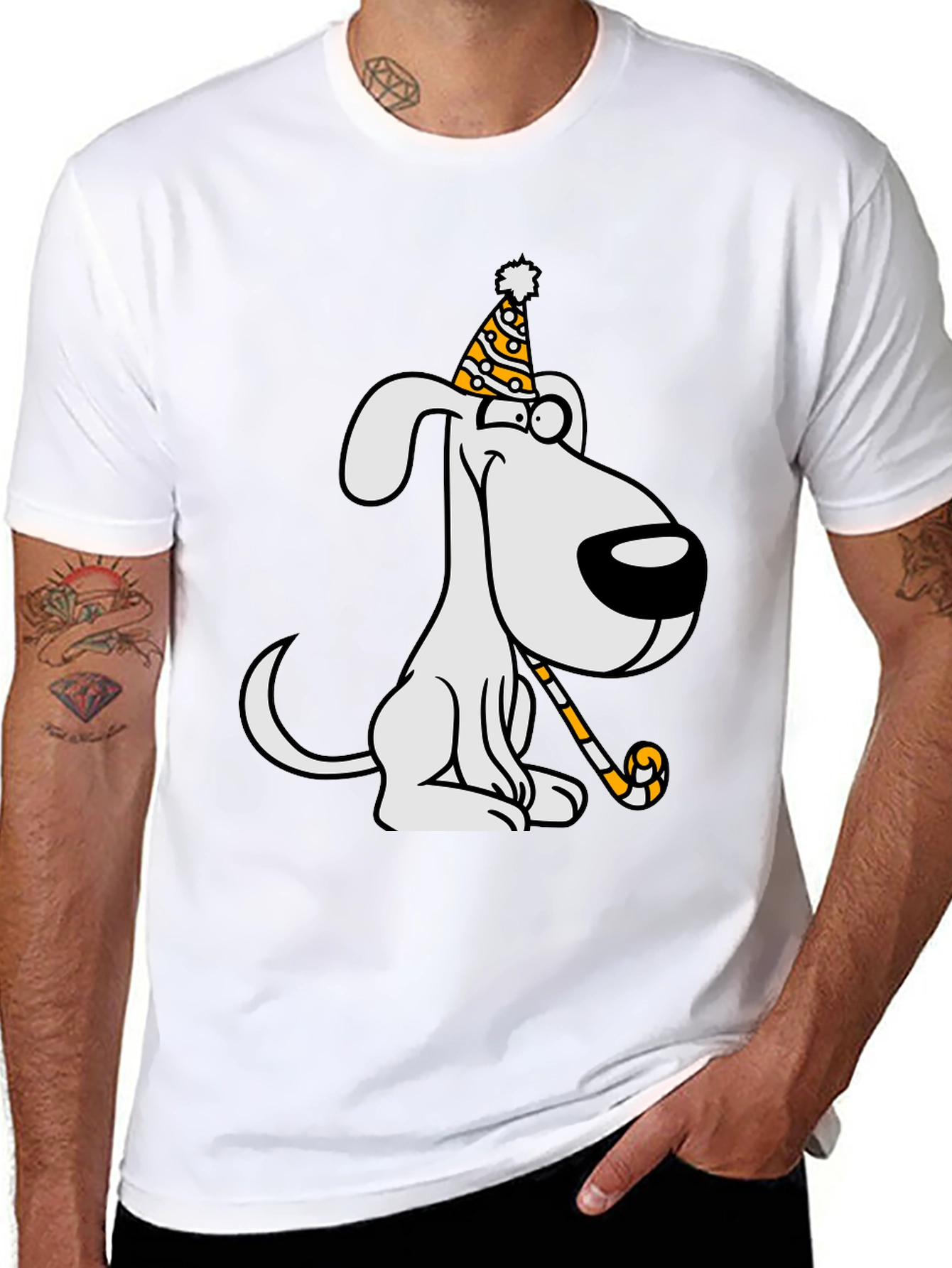 Cartoon Dog Party T-Shirt