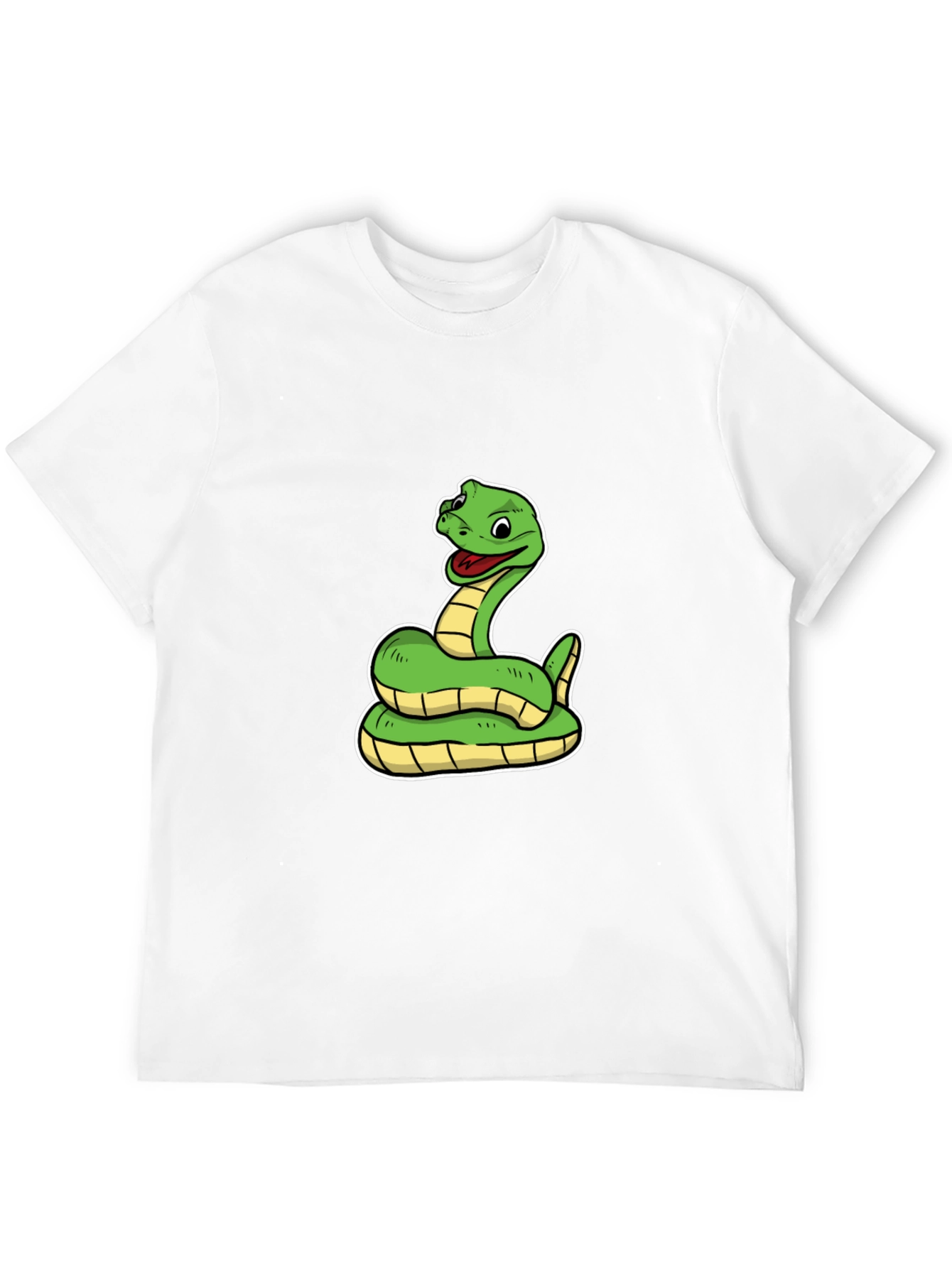 Snake Cartoon Black T-Shirt