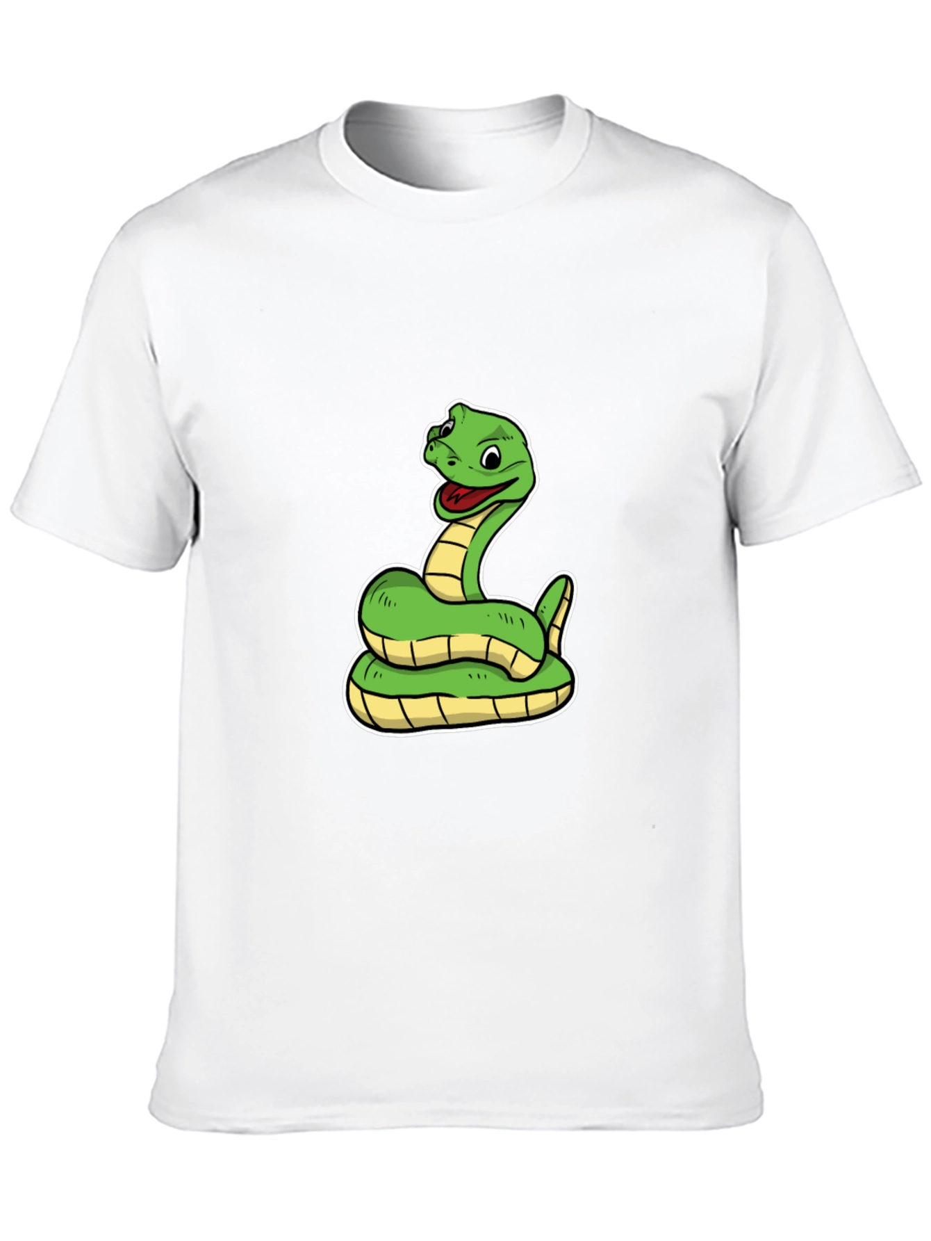 Snake Cartoon Black T-Shirt