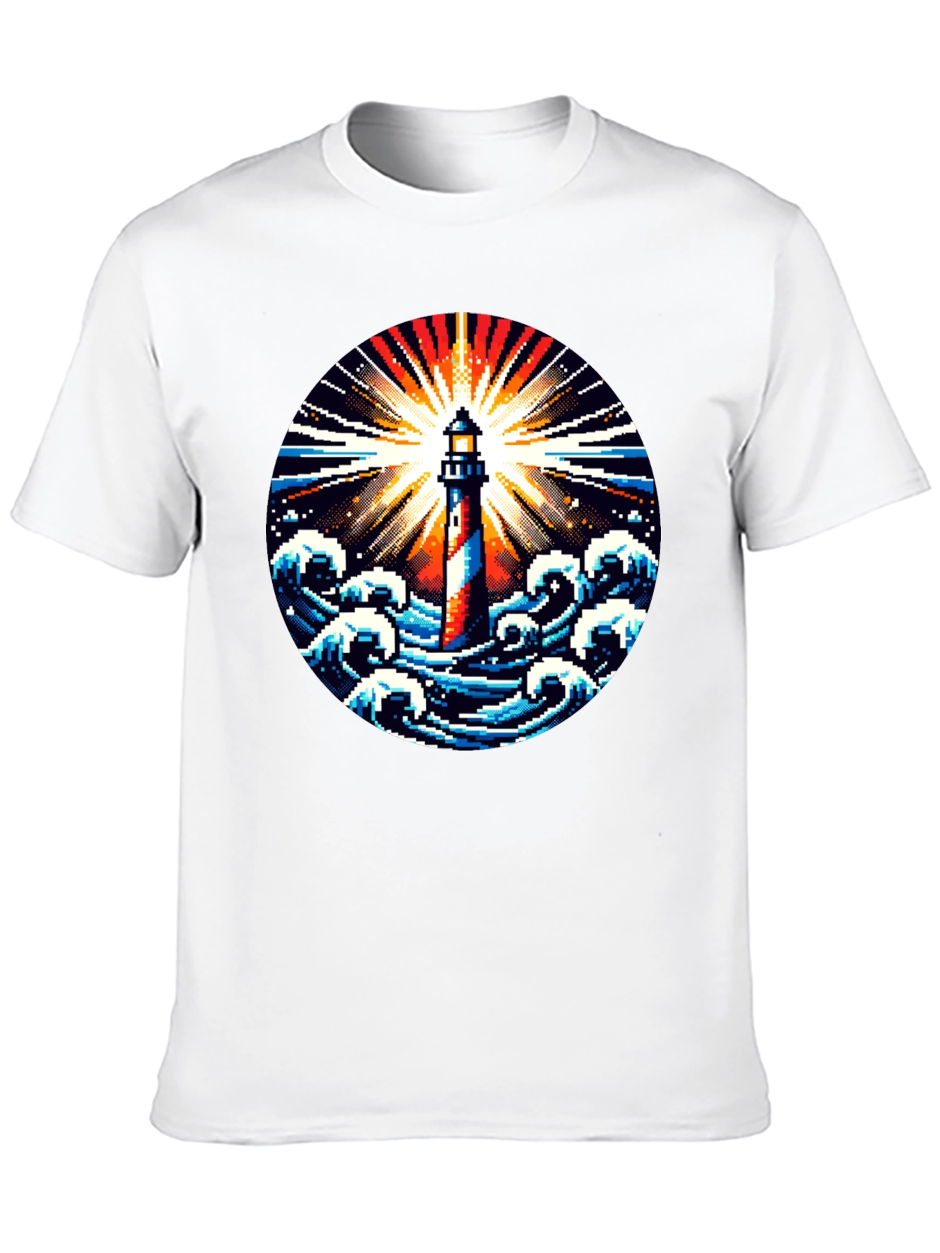 Pixel Lighthouse Graphic Tee - Black