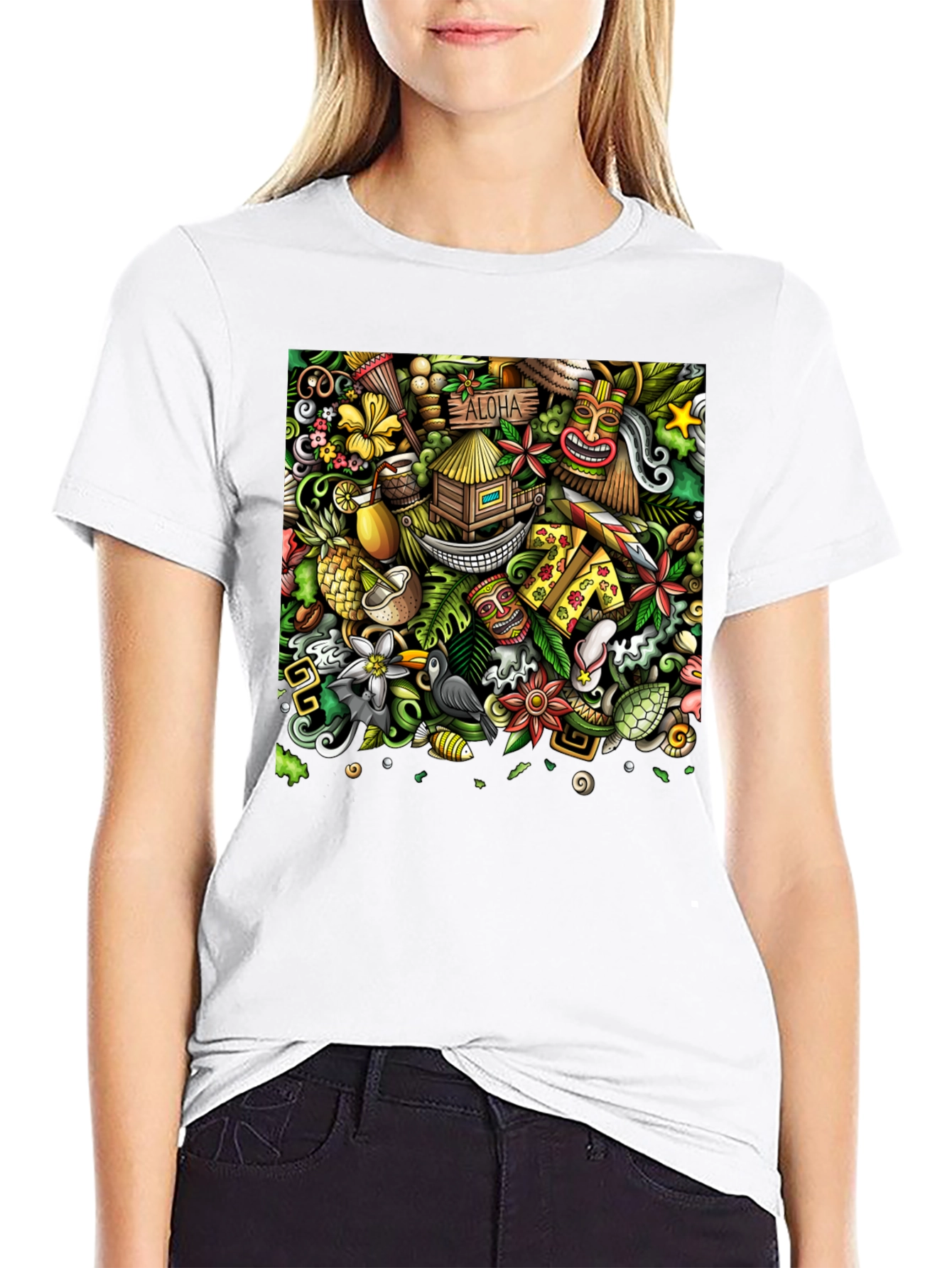 Aloha Vibes Graphic Tee - Tropical Paradise Design