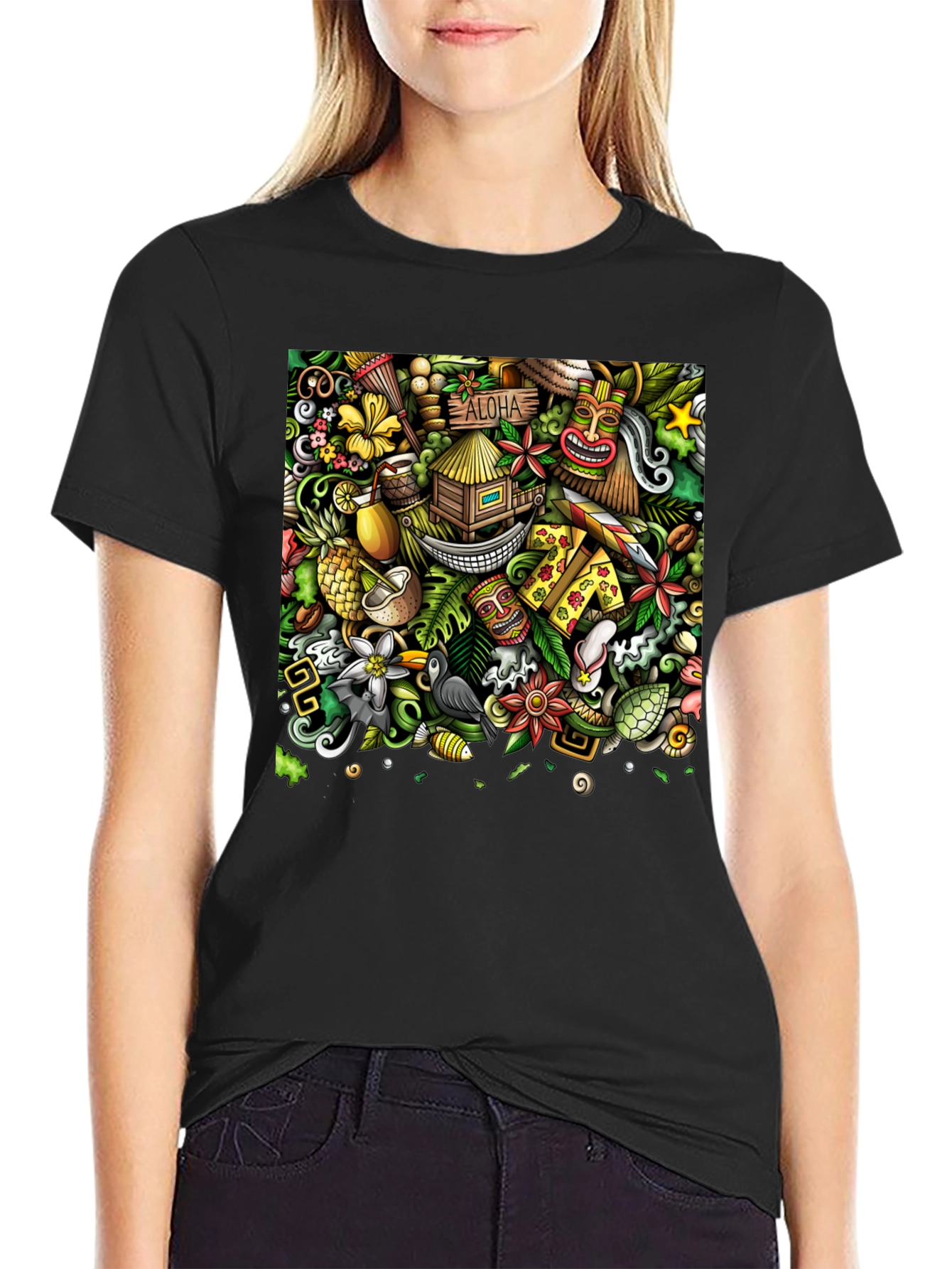 Aloha Vibes Graphic Tee - Tropical Paradise Design