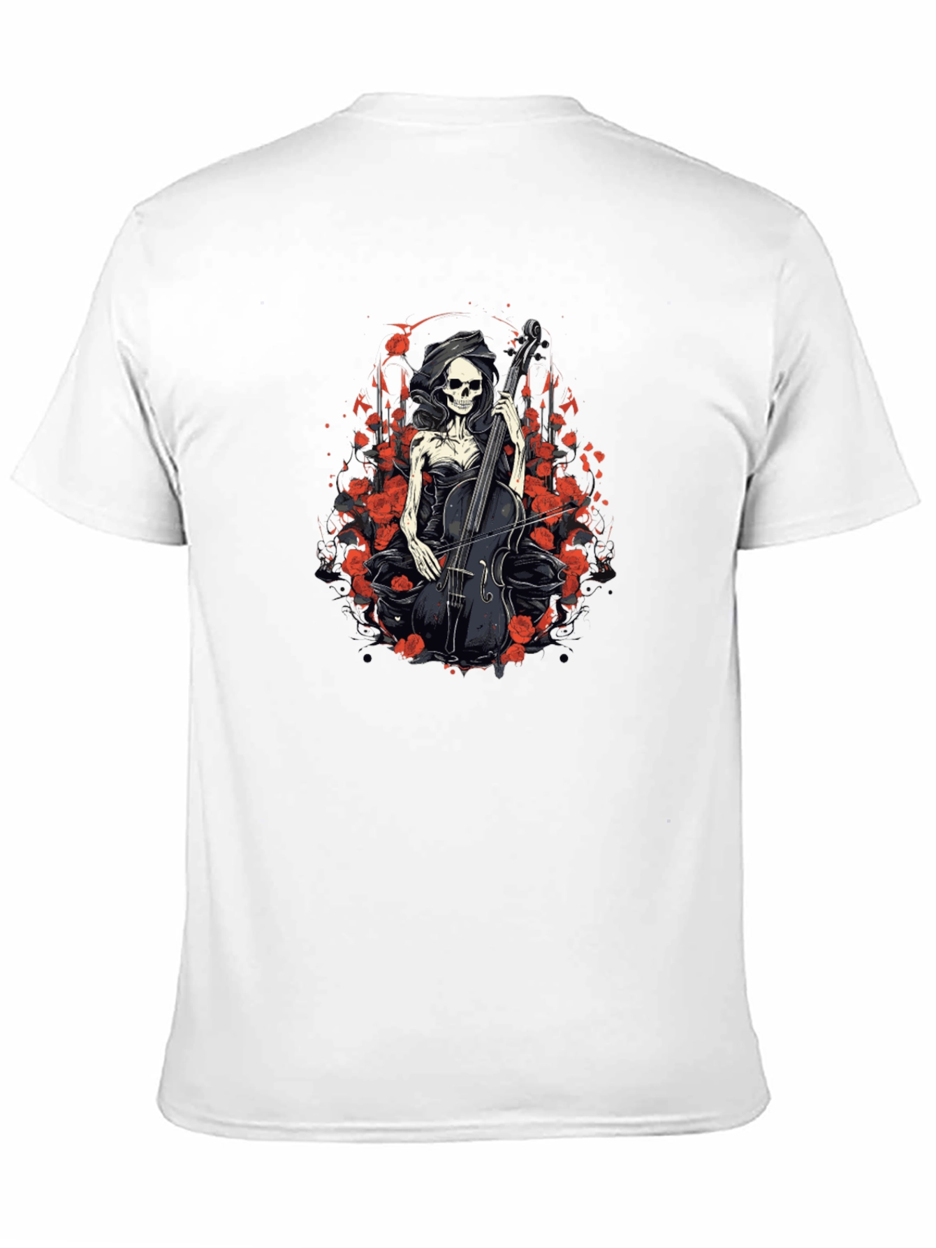 Gothic Skeleton Cellist Graphic Tee