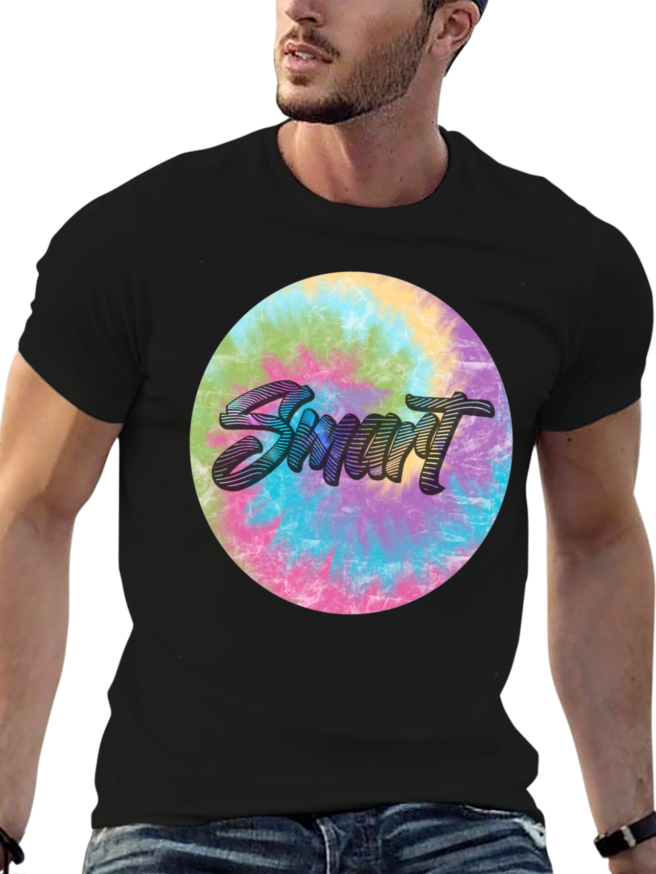 Smart Tie-Dye Graphic Tee - Stylish & Unique