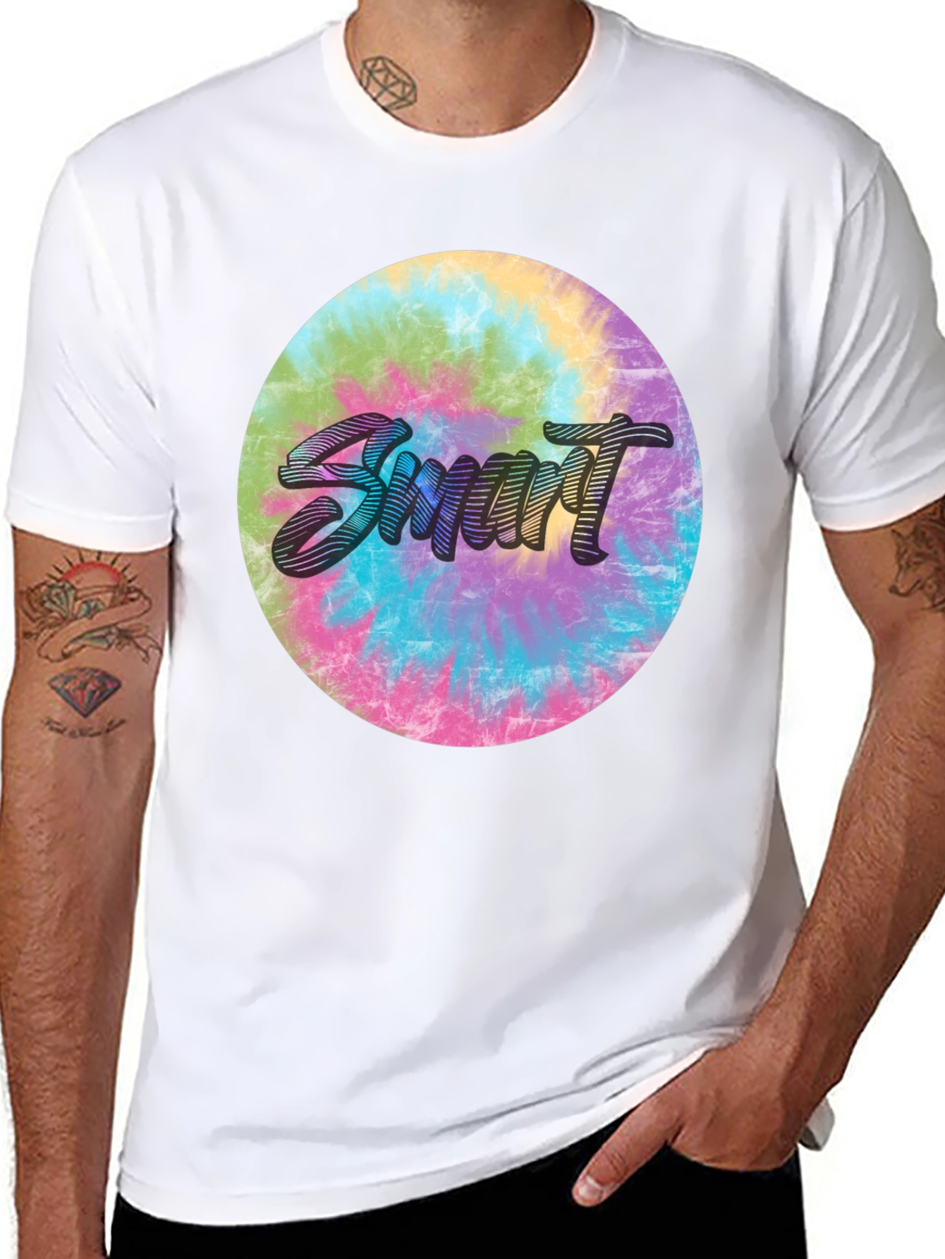 Smart Tie-Dye Graphic Tee - Stylish & Unique
