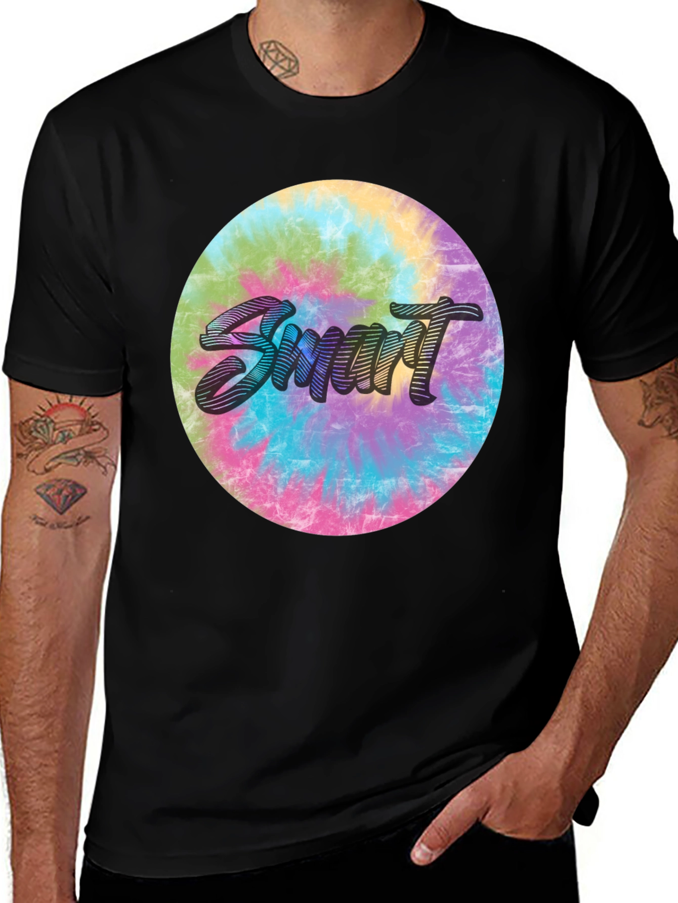 Smart Tie-Dye Graphic Tee - Stylish & Unique