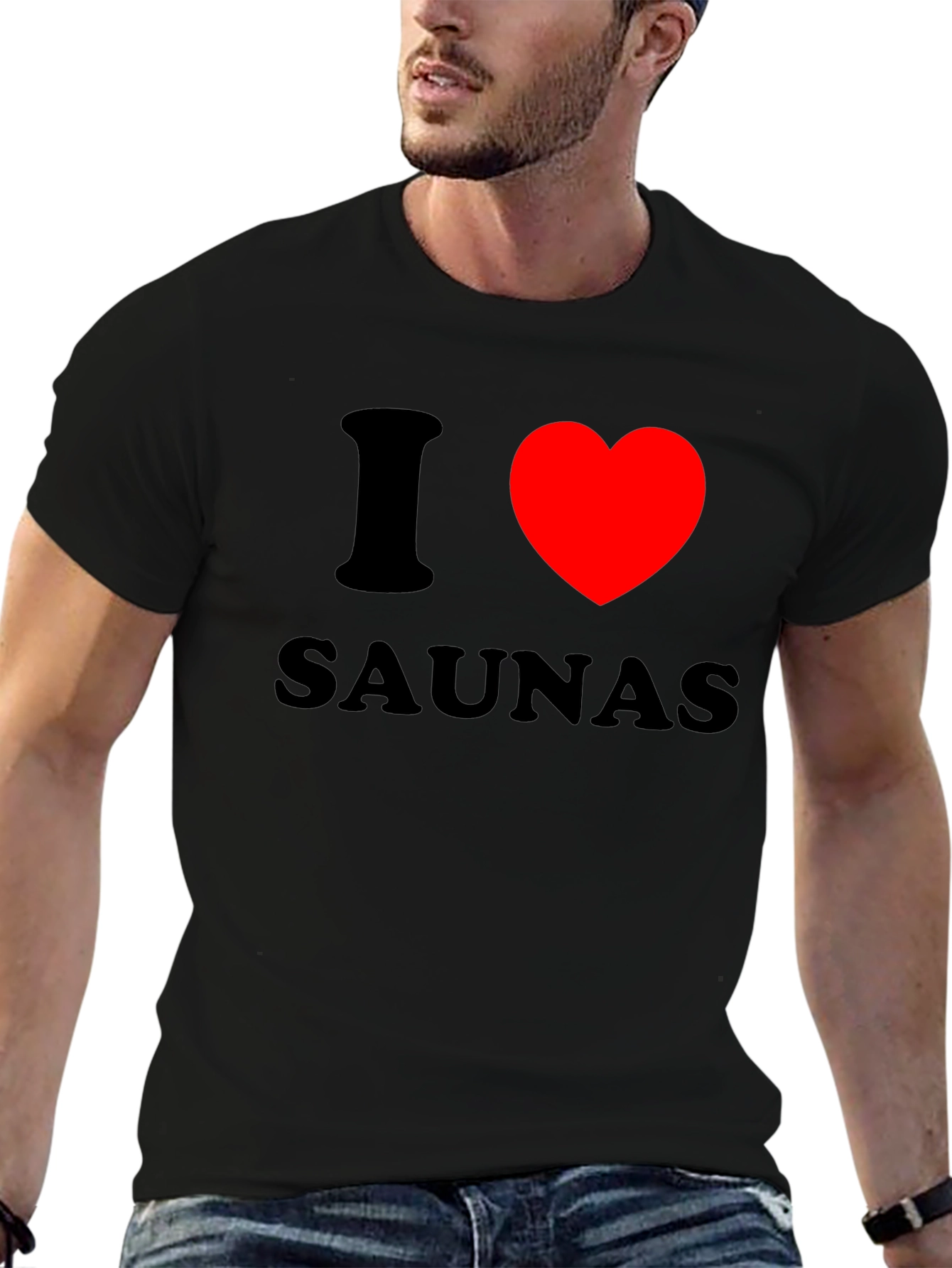 I Heart Saunas Black T-Shirt