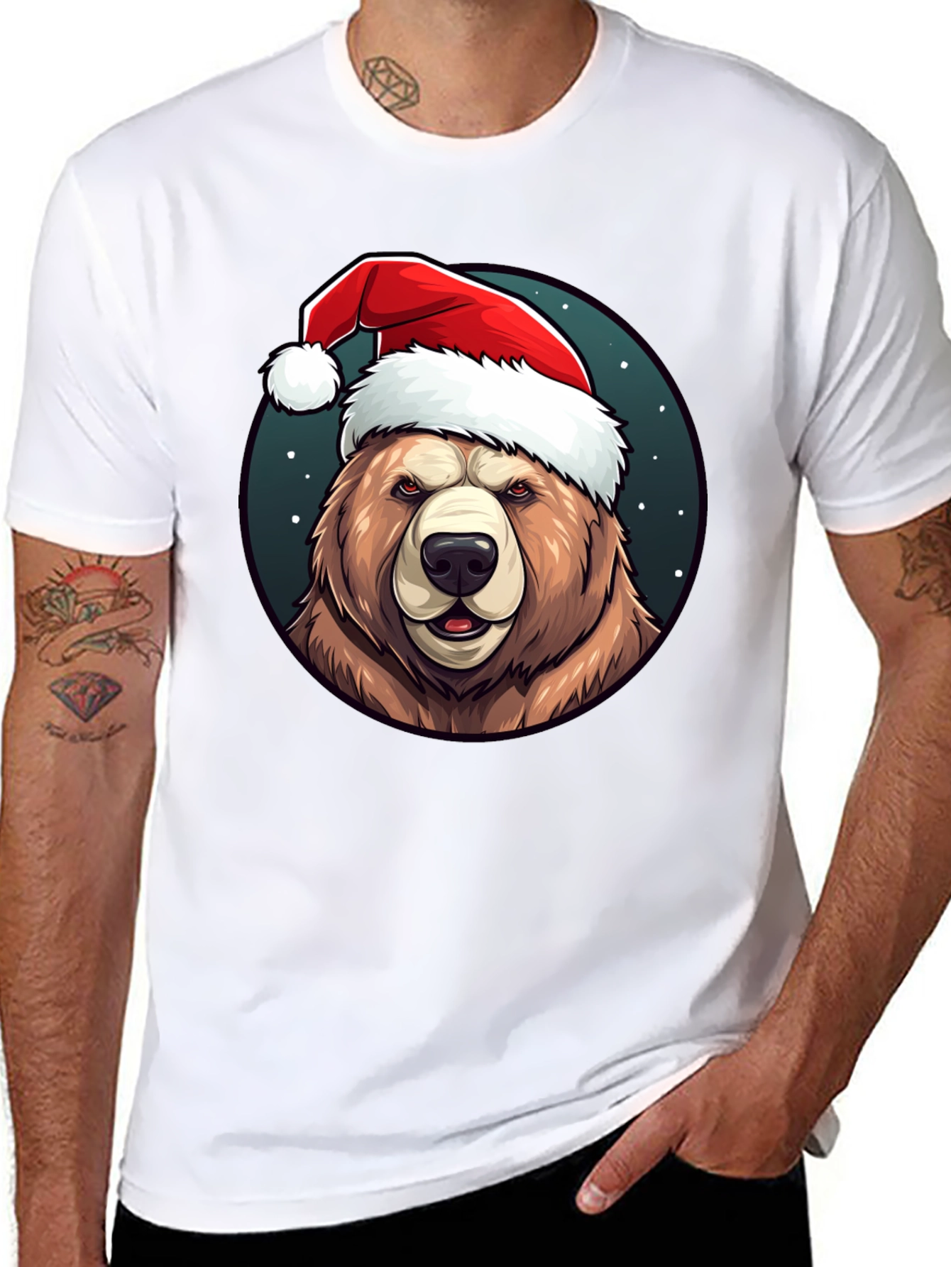 Festive Bear Graphic Tee - Holiday Edition