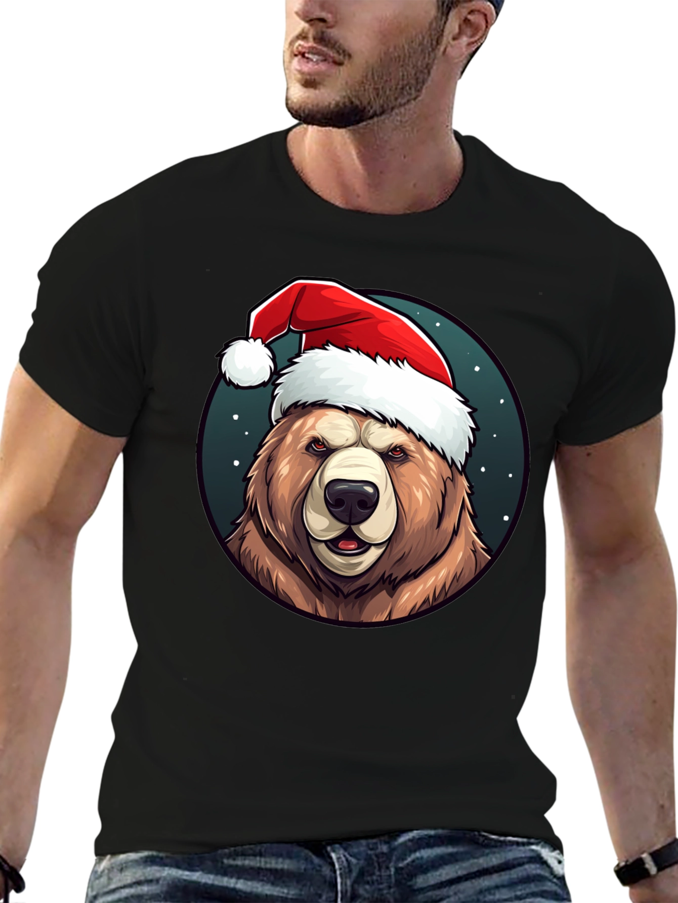 Festive Bear Graphic Tee - Holiday Edition