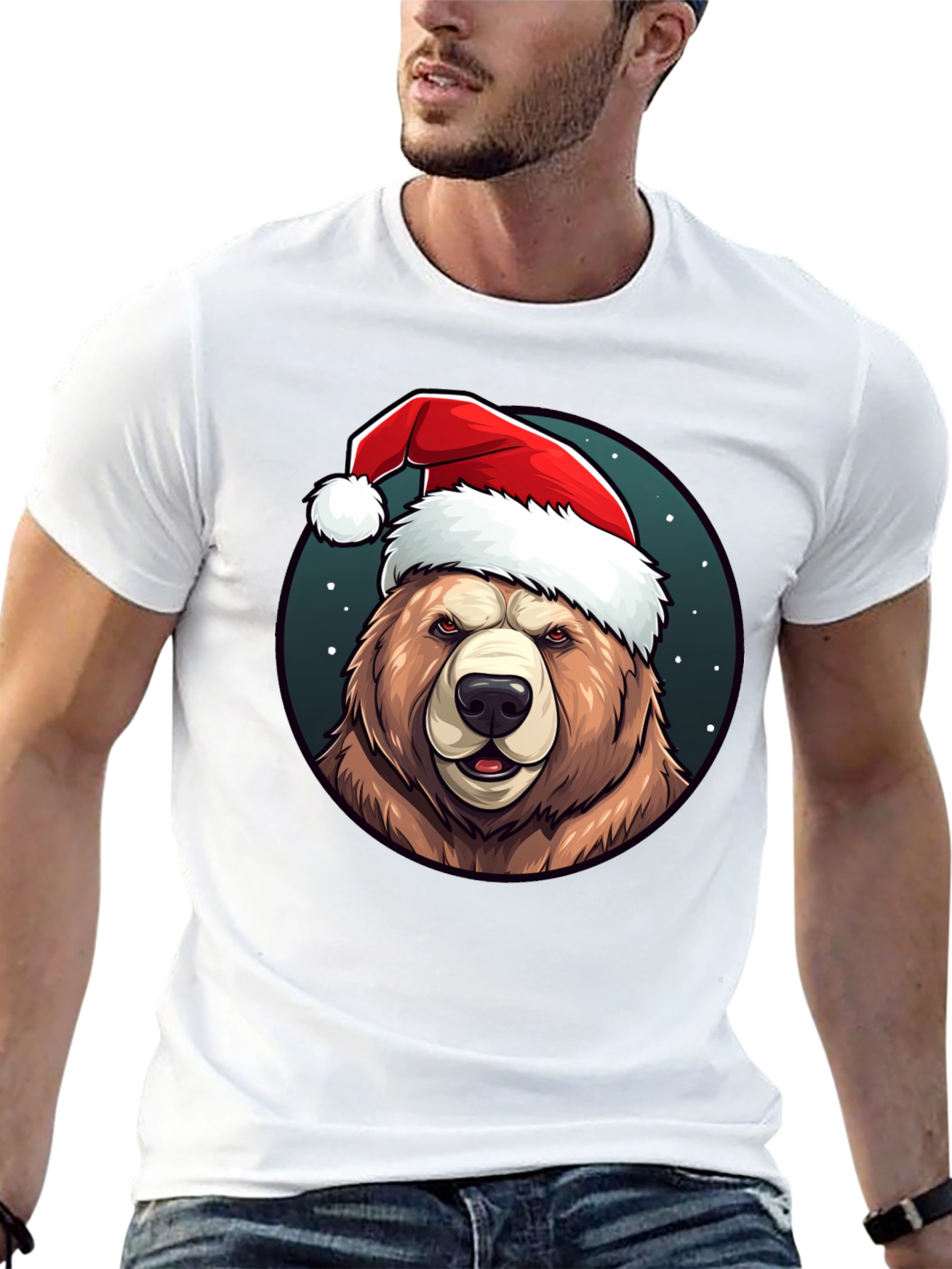 Festive Bear Graphic Tee - Holiday Edition