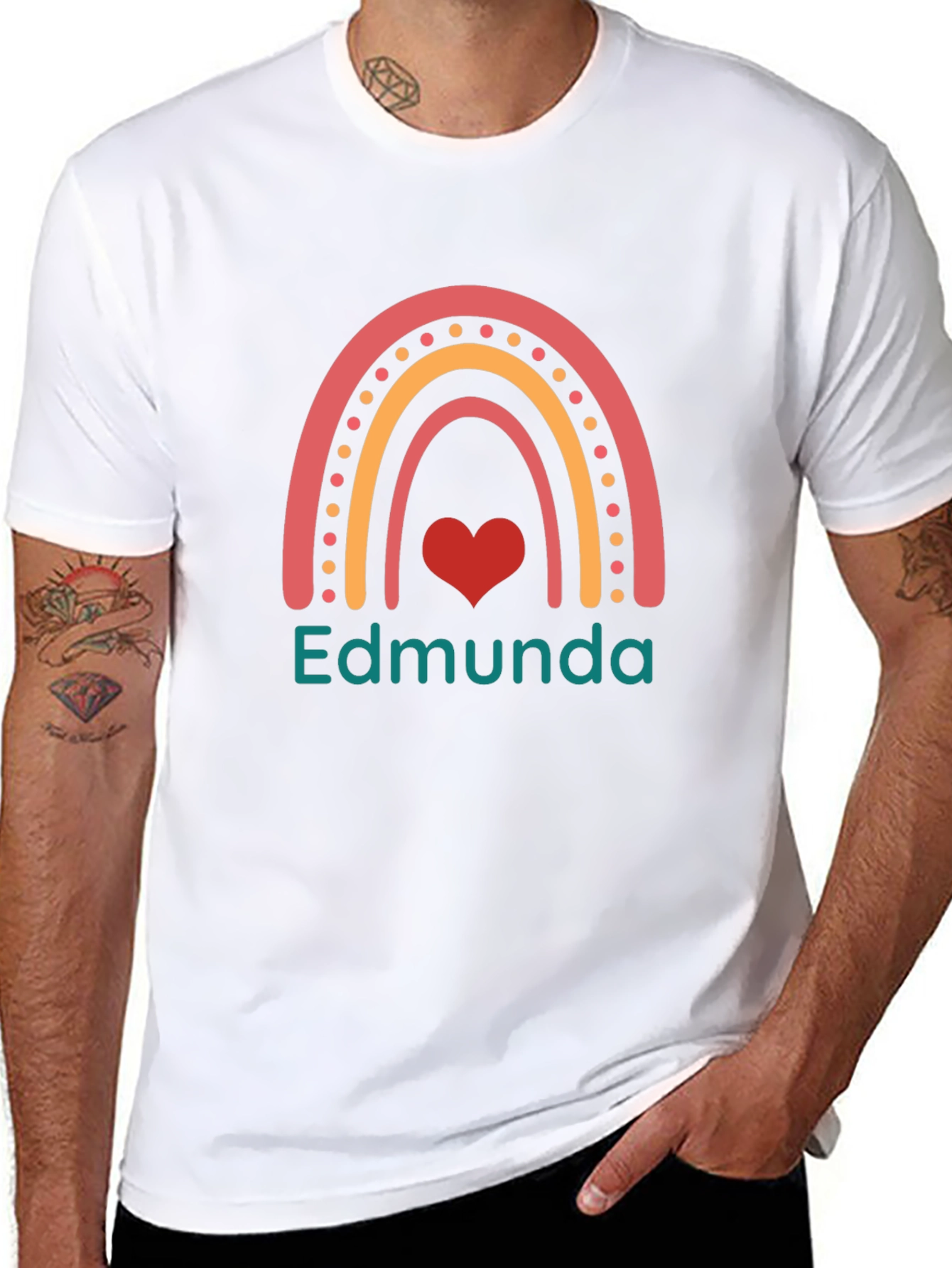 Edmunda Rainbow Heart Graphic Tee