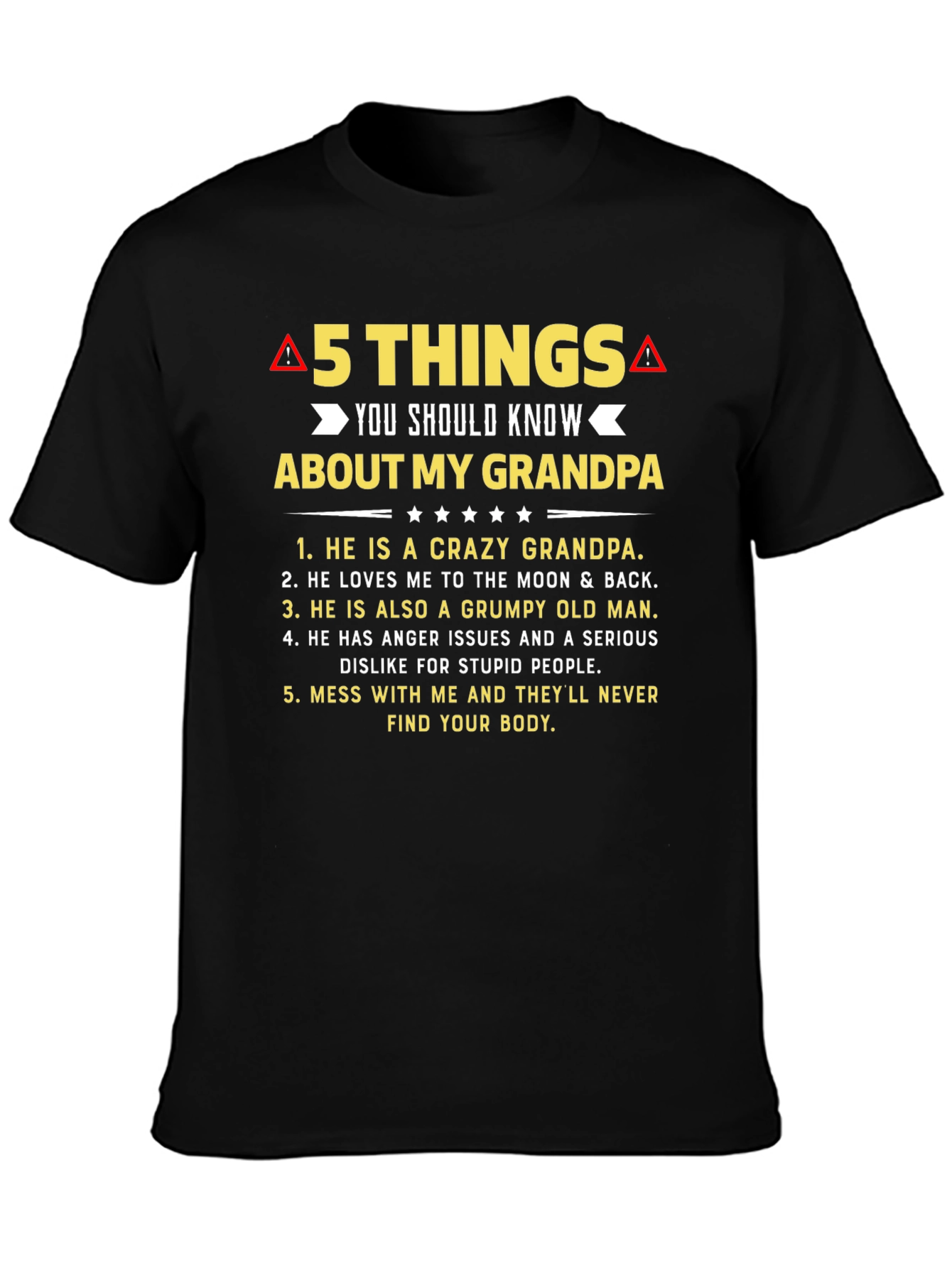 5 Things You Should Know About My Grandpa T-Shirt